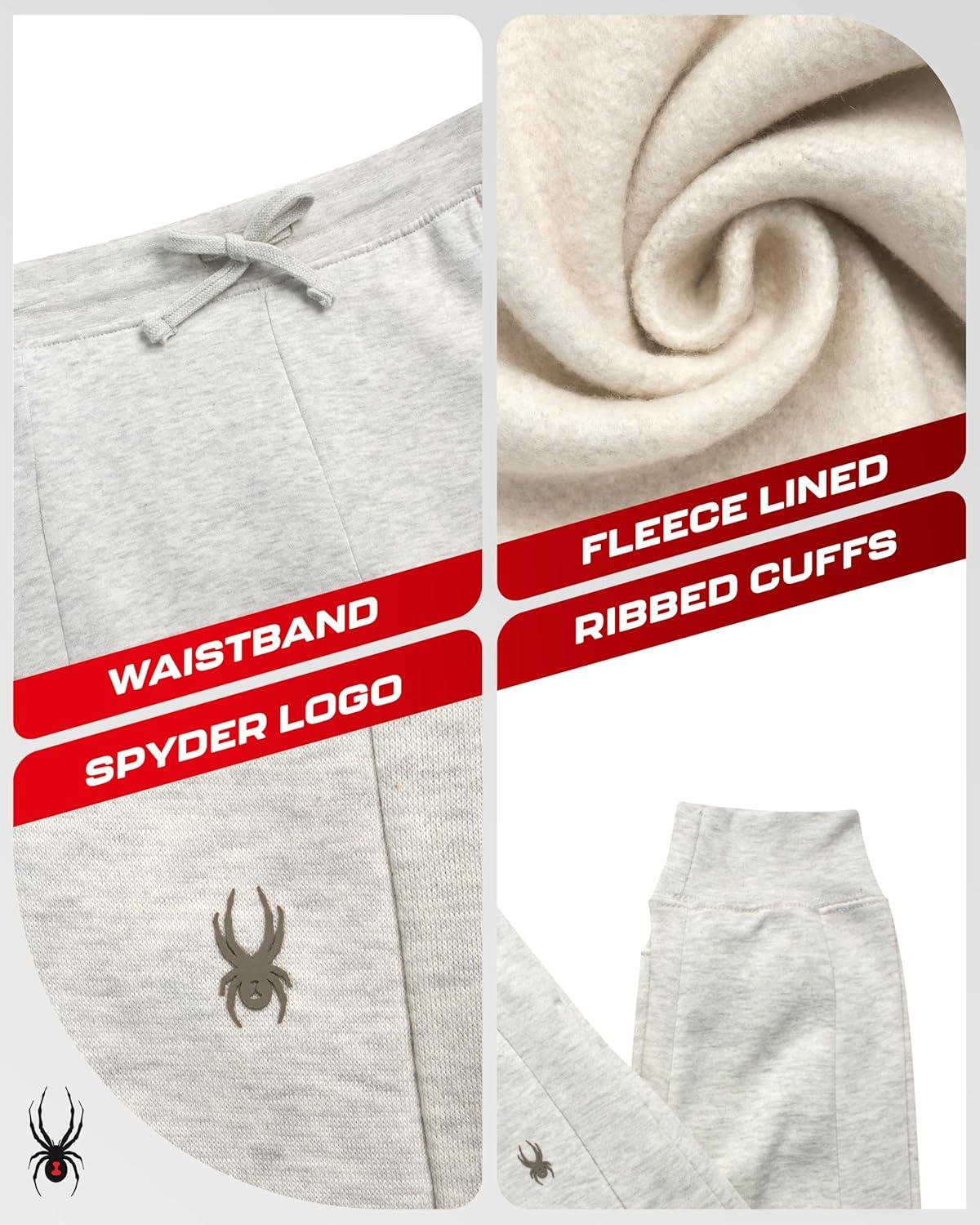 imageSpyder Womens Jogger Pants Slim Fit Athletic Sweatpants Women High Waisted Soft Brushed Fleece Joggers for WomenPearl