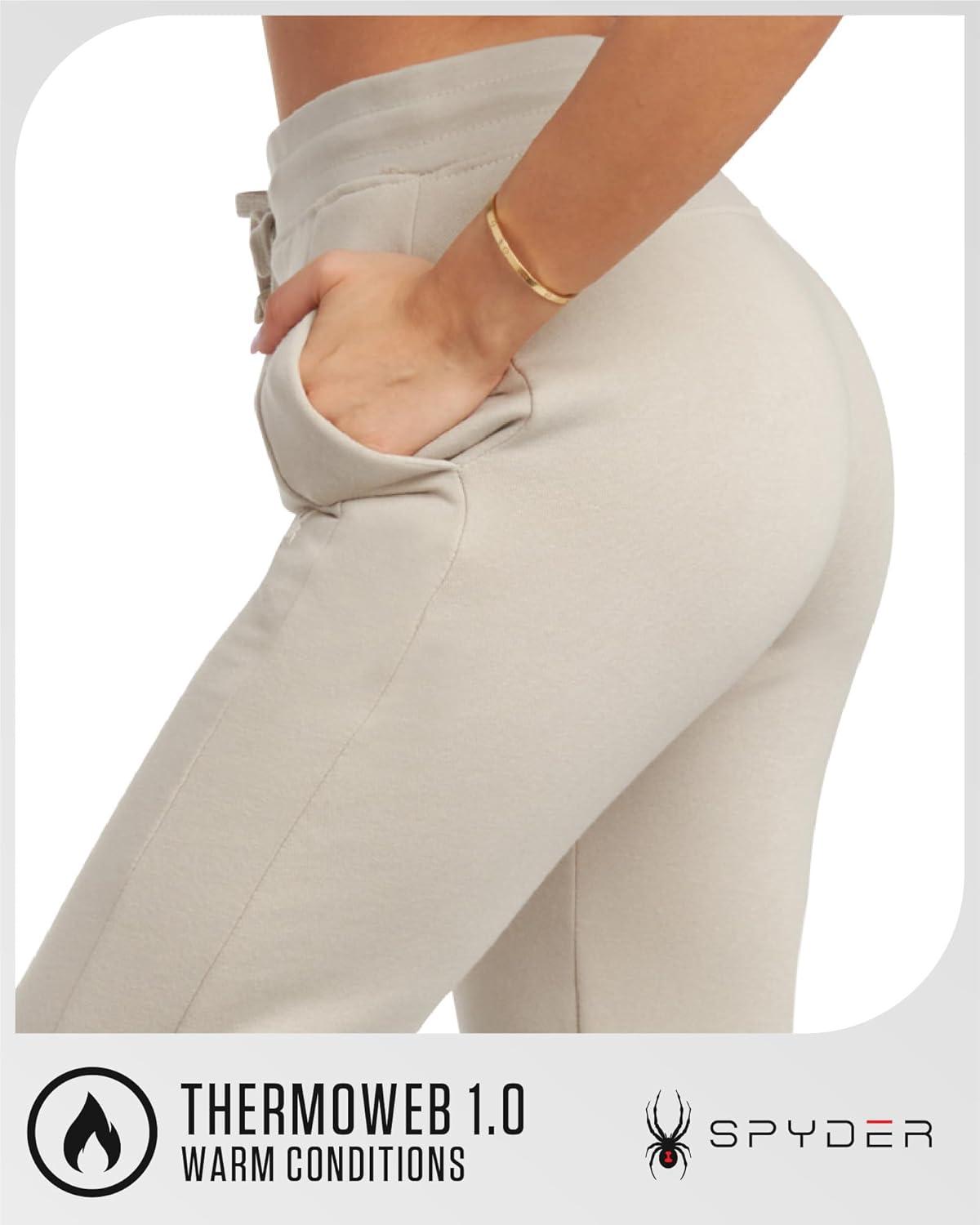 imageSpyder Womens Jogger Pants Slim Fit Athletic Sweatpants Women High Waisted Soft Brushed Fleece Joggers for WomenSandstorm