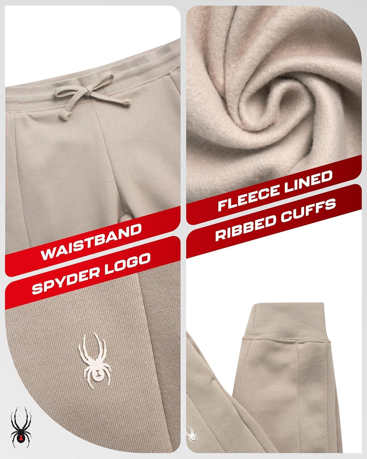 imageSpyder Womens Jogger Pants Slim Fit Athletic Sweatpants Women High Waisted Soft Brushed Fleece Joggers for WomenSandstorm