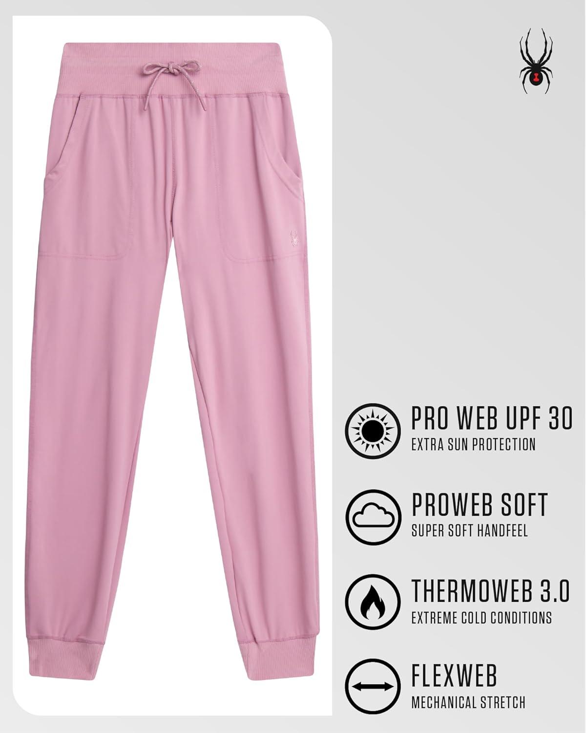 imageSpyder Womens Joggers High Waisted Yoga Pants with Pockets and Drawstring Athletic Workout amp Lounge Sweatpants for WomenOrchid
