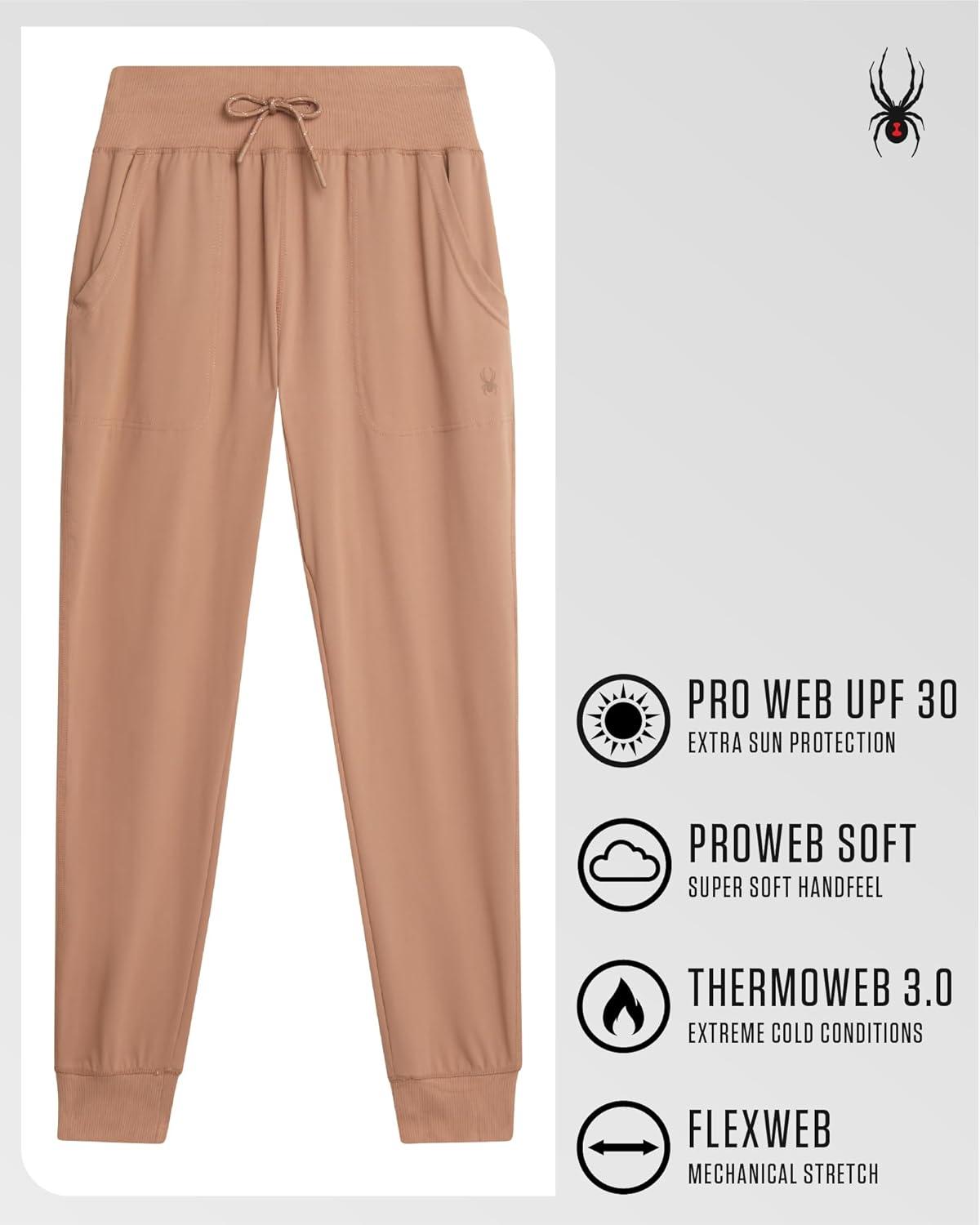 imageSpyder Womens Joggers High Waisted Yoga Pants with Pockets and Drawstring Athletic Workout amp Lounge Sweatpants for WomenToffee