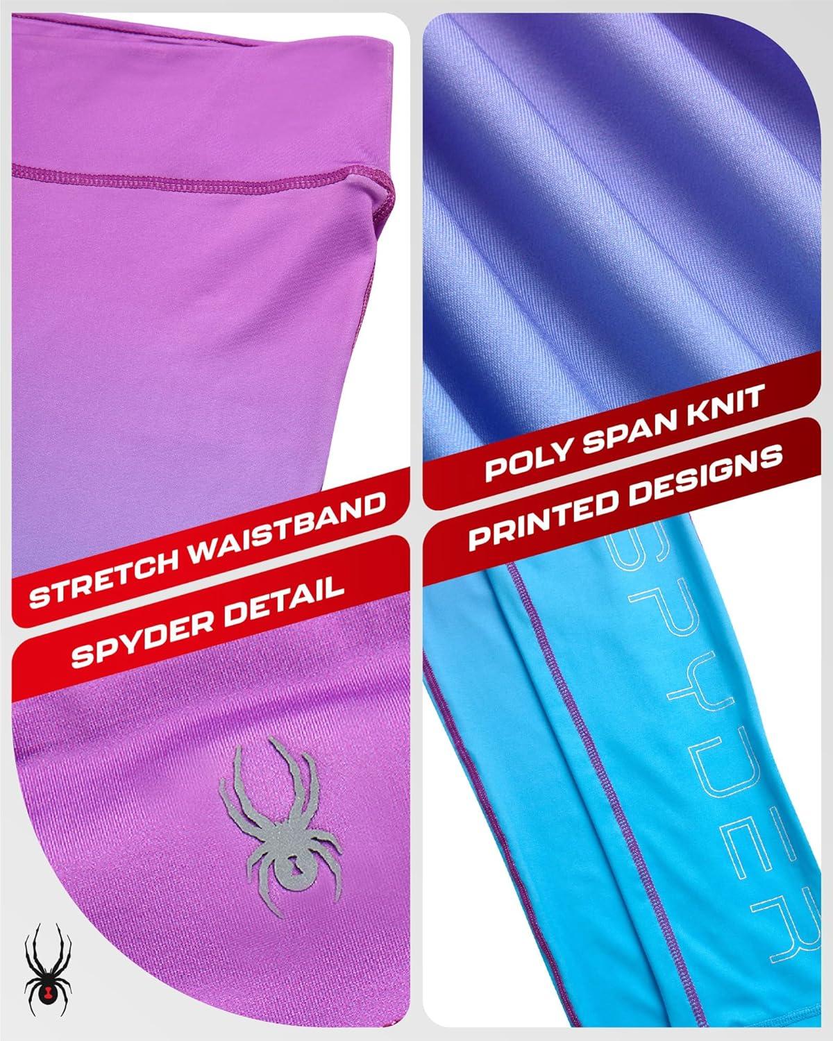 imageSpyder Womens Leggings Poly Span Knit UPF 50 Yoga Pants High Waisted Leggings for Women Tummy Control ActivewearAqua Haze