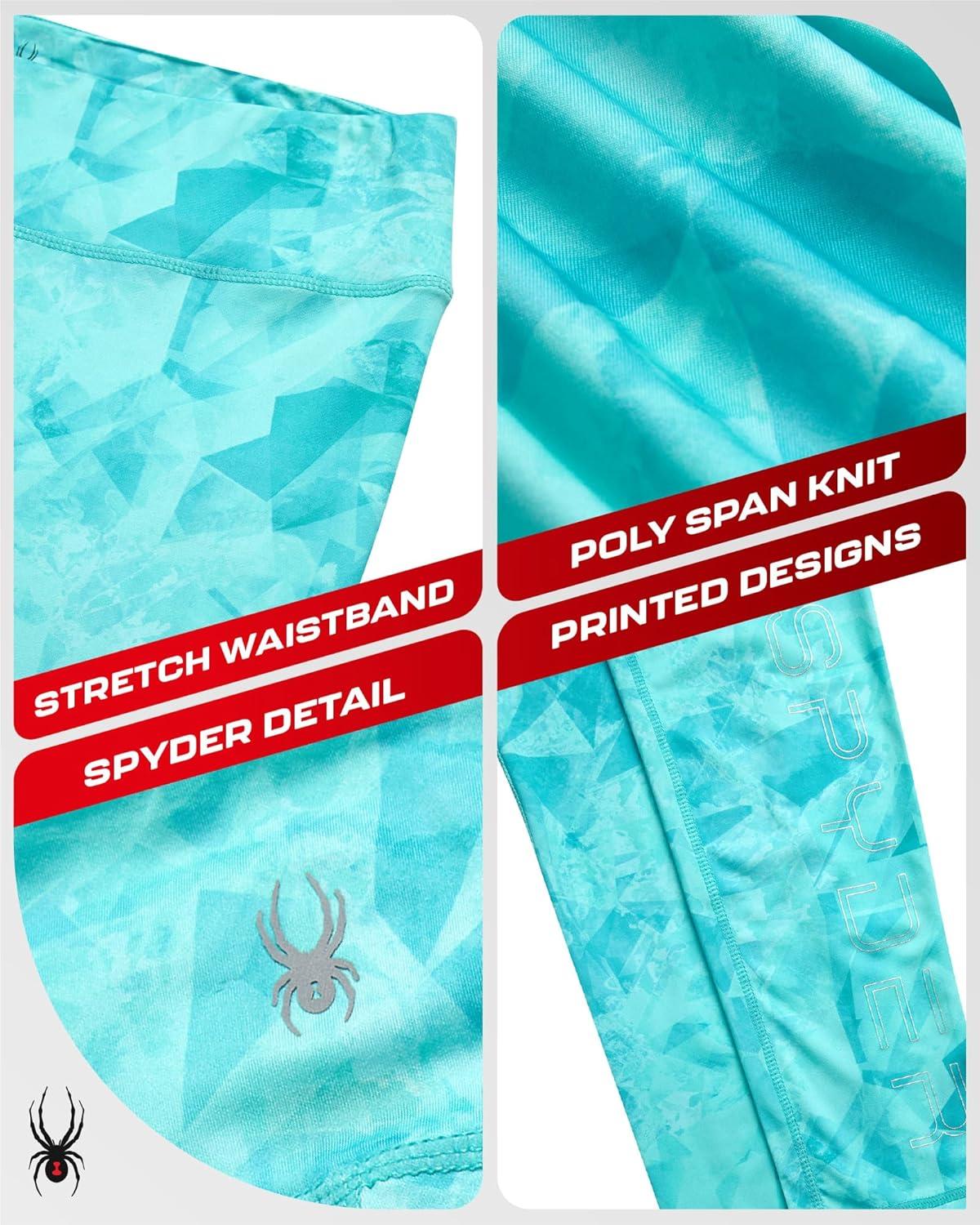 imageSpyder Womens Leggings Poly Span Knit UPF 50 Yoga Pants High Waisted Leggings for Women Tummy Control ActivewearAquamarine