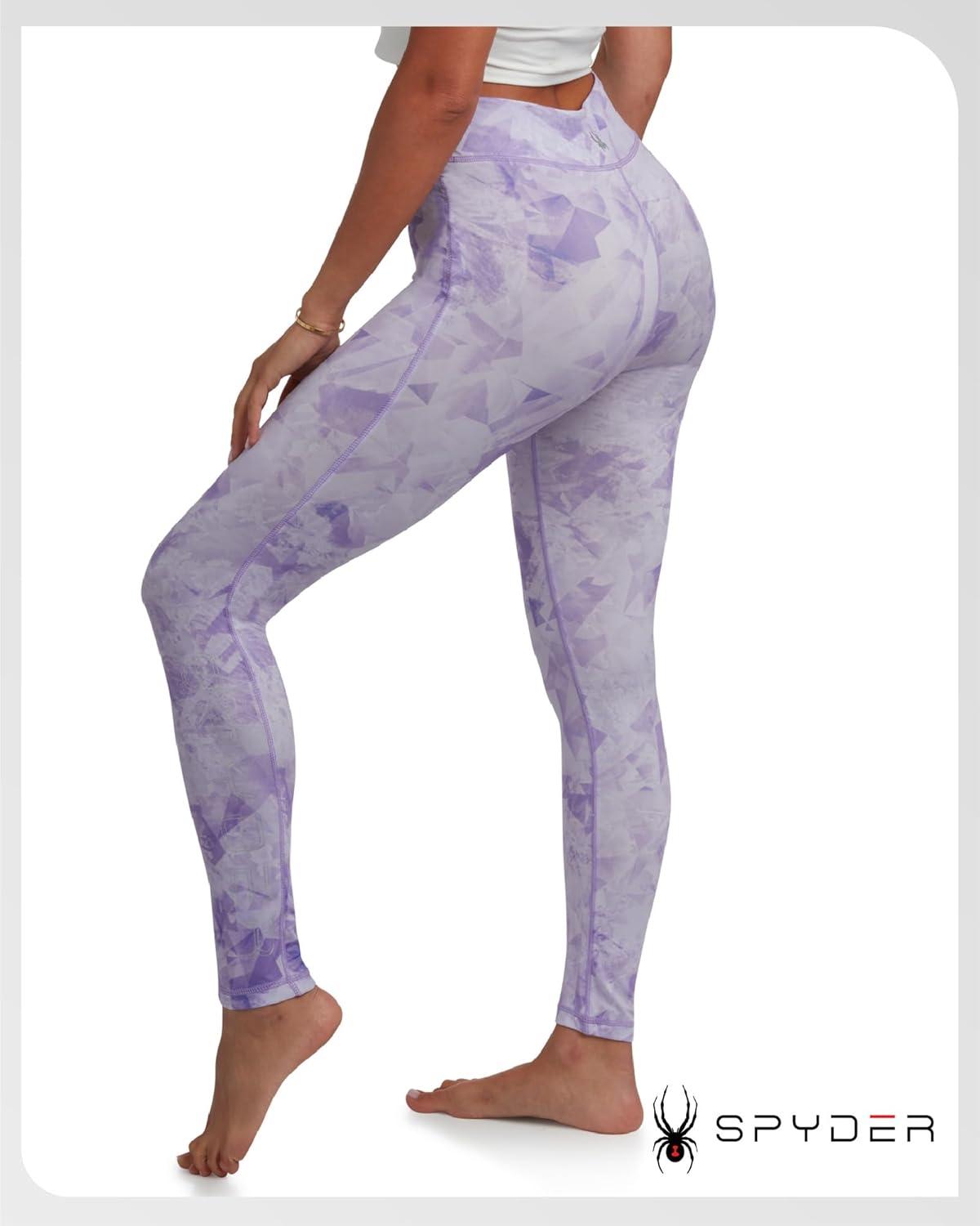 imageSpyder Womens Leggings Poly Span Knit UPF 50 Yoga Pants High Waisted Leggings for Women Tummy Control ActivewearLavender