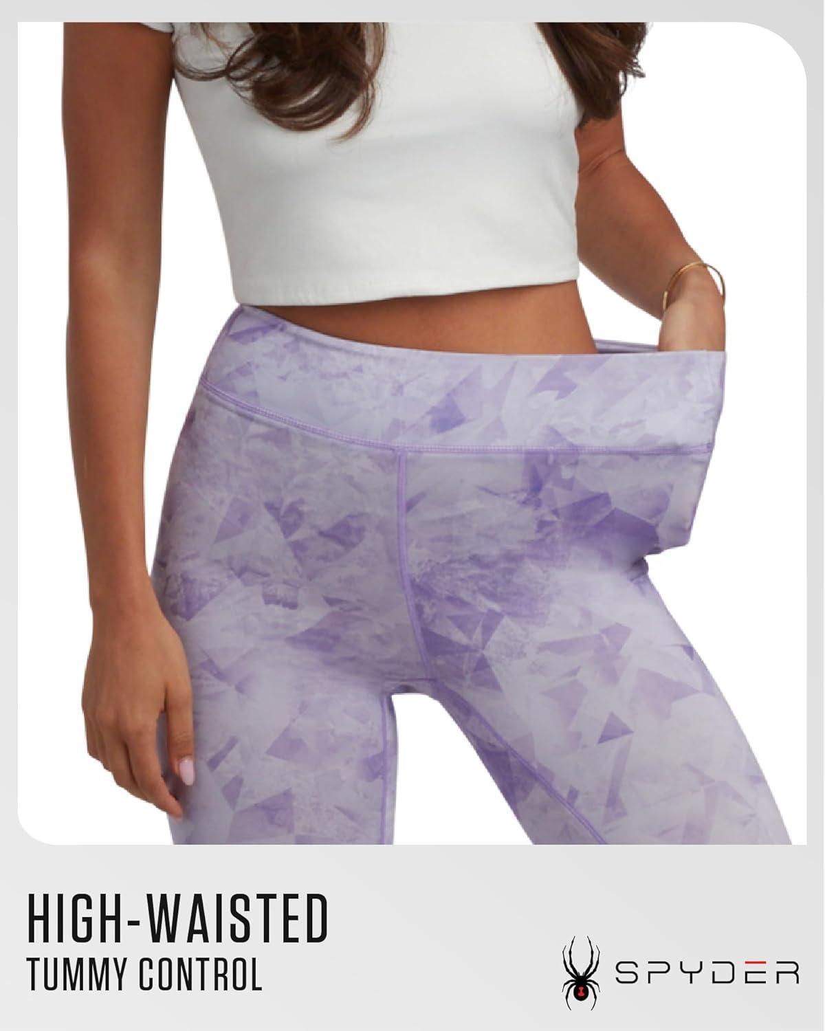 imageSpyder Womens Leggings Poly Span Knit UPF 50 Yoga Pants High Waisted Leggings for Women Tummy Control ActivewearLavender