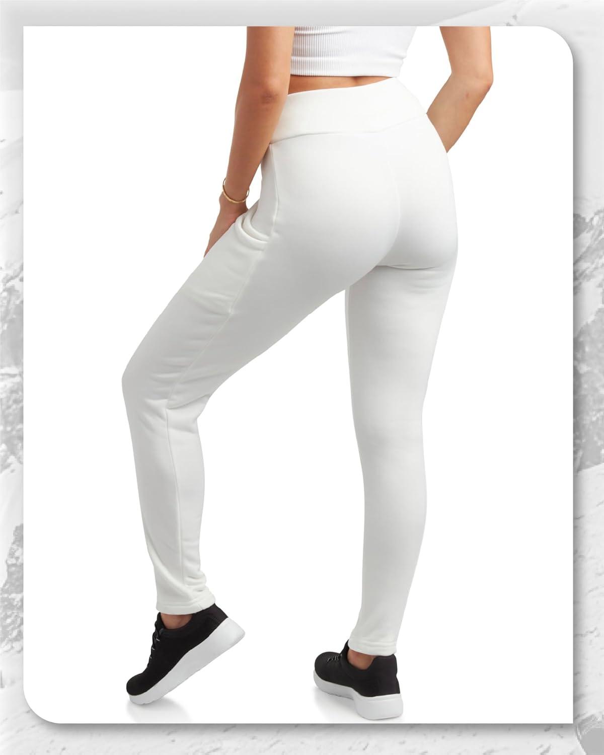 imageSpyder Womens Leggings Soft Fleece Leggings with Pockets for Women High Waisted Yoga Pants Workout Gym ActivewearWhite
