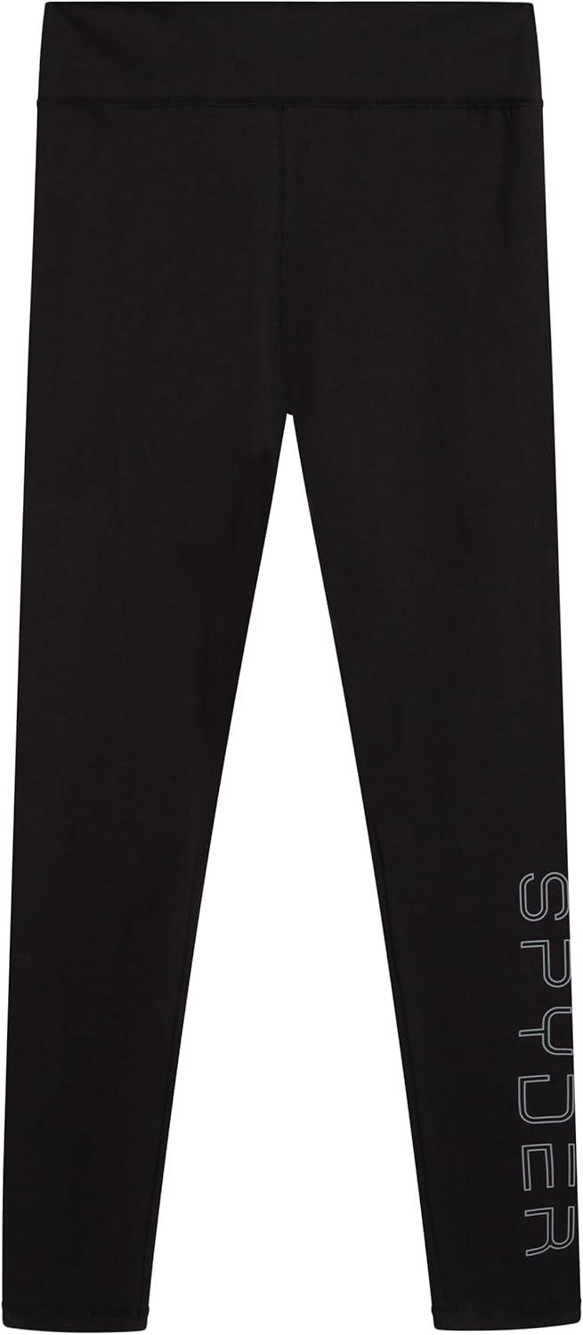 imageSpyder Womens Leggings Soft High Waisted Ankle Jersey Cotton Leggings for Women with 4Way Stretch Wide WaistbandBlack