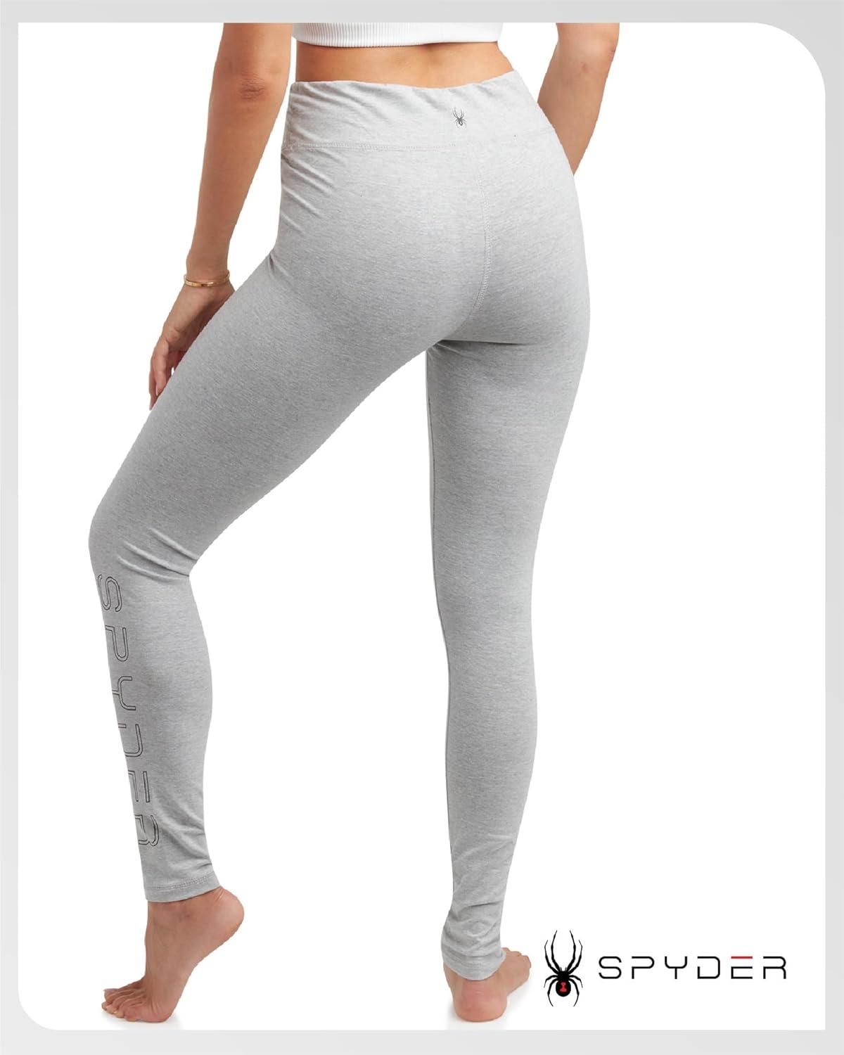 imageSpyder Womens Leggings Soft High Waisted Ankle Jersey Cotton Leggings for Women with 4Way Stretch Wide WaistbandLight Grey Heather