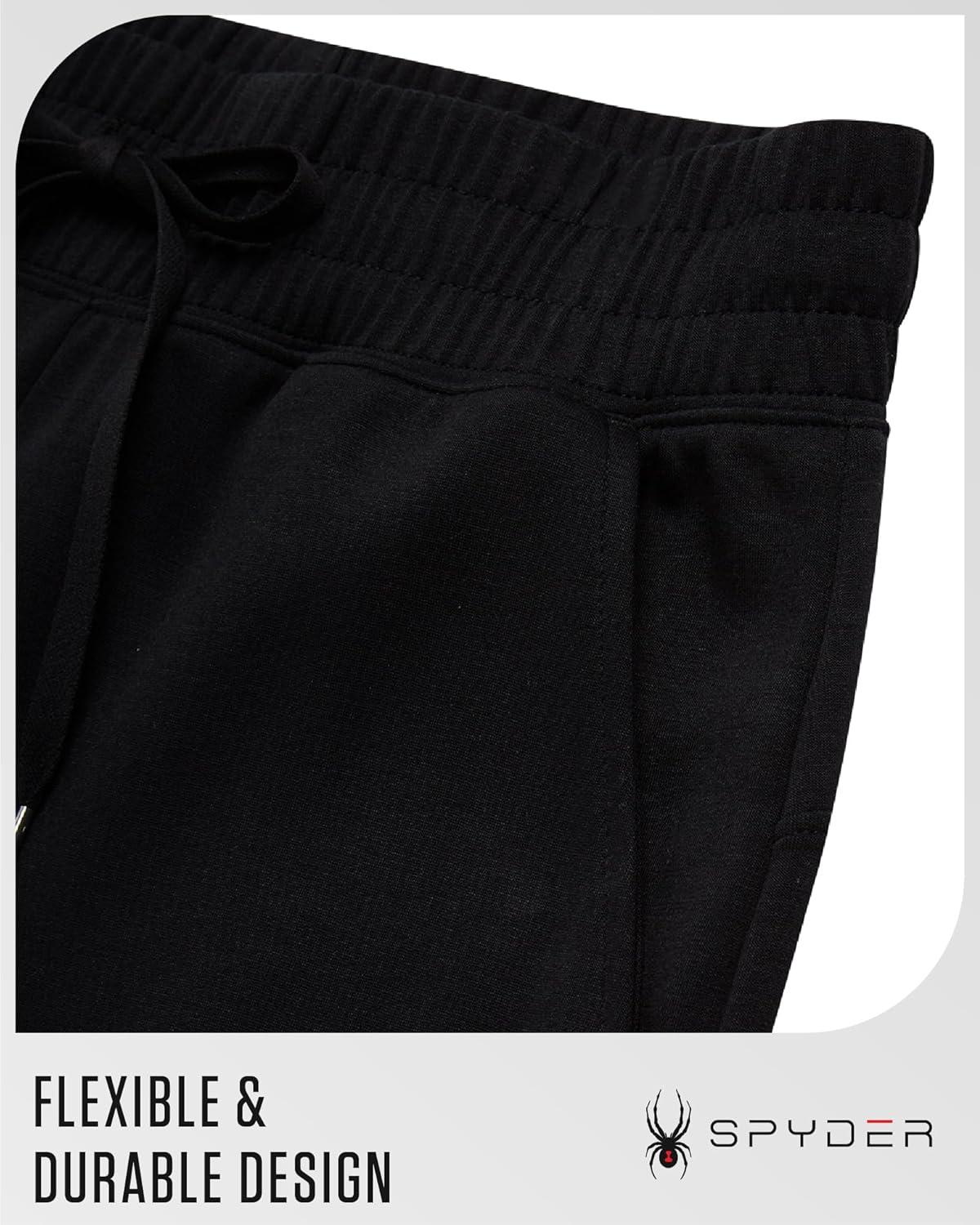 imageSpyder Womens Pants Double Knit Wide Leg Pants Woman with Pockets Drawstring Waistband Joggers Sweatpants WomenBlack