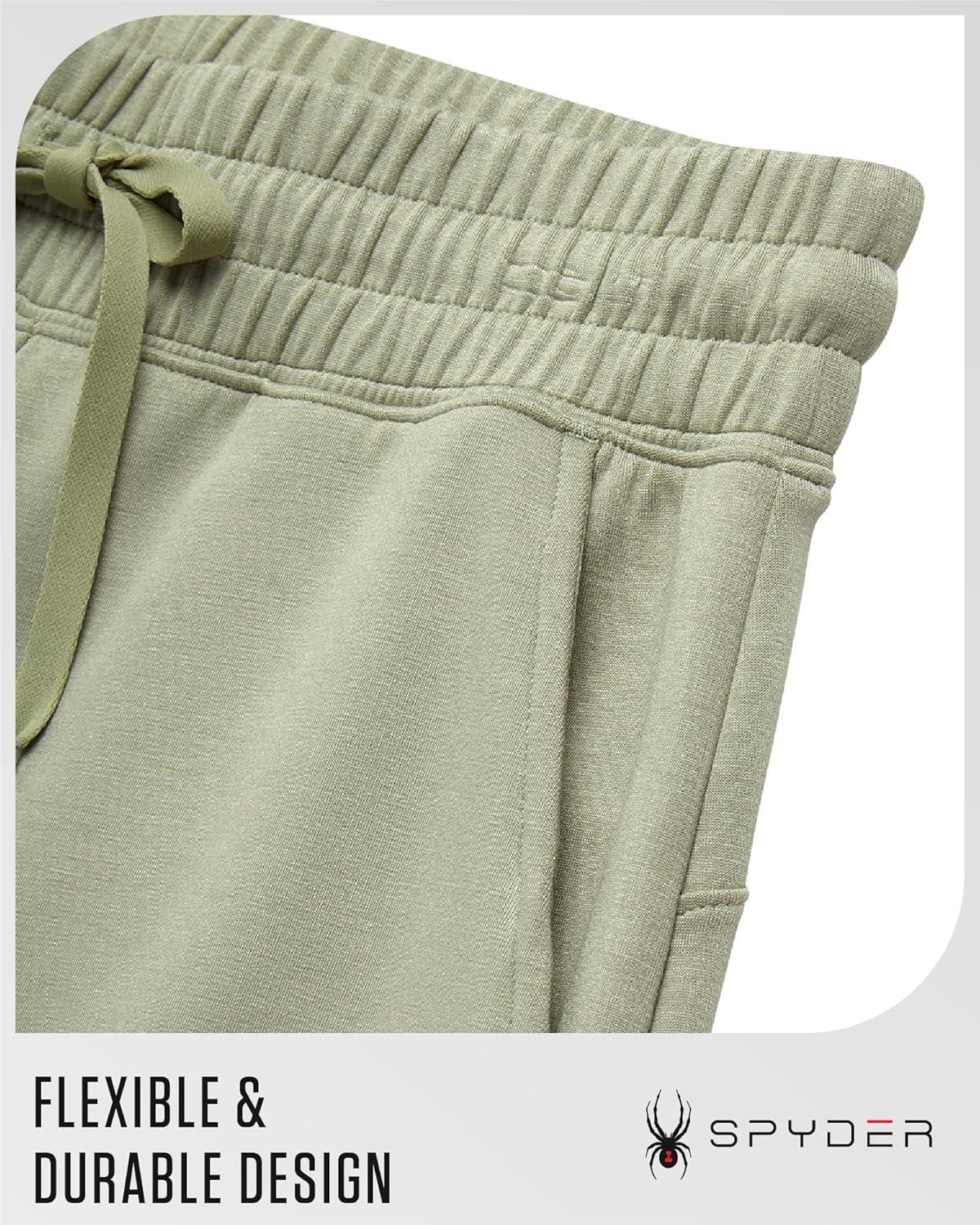 imageSpyder Womens Pants Double Knit Wide Leg Pants Woman with Pockets Drawstring Waistband Joggers Sweatpants WomenLight Olive