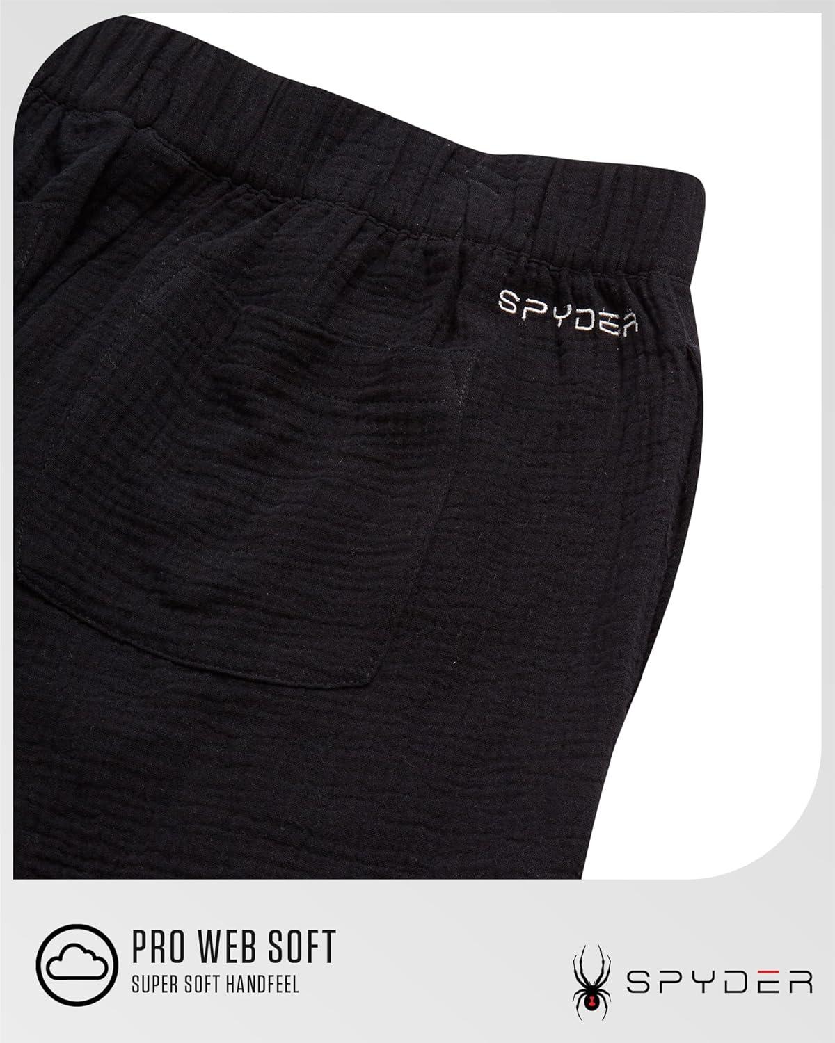 imageSpyder Womens Shorts Lightweight Breathable Woven Pull On Shorts for Women with Side Pockets for Casual Daily WearBlack