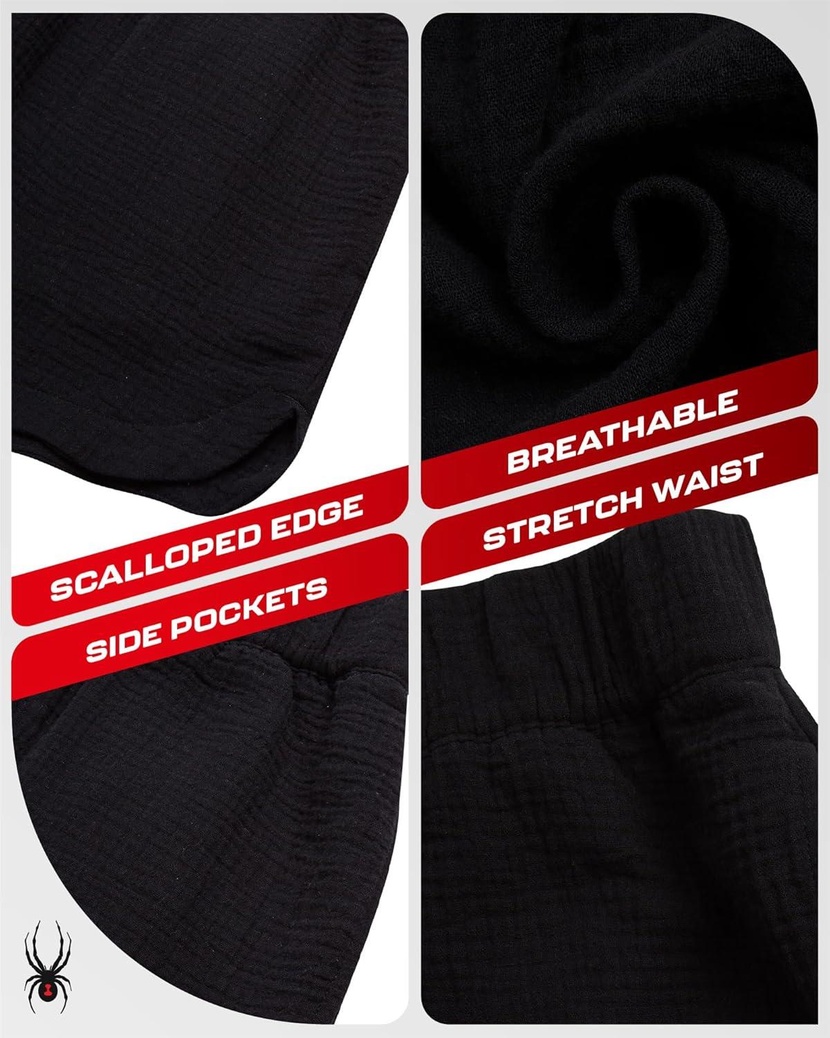 imageSpyder Womens Shorts Lightweight Breathable Woven Pull On Shorts for Women with Side Pockets for Casual Daily WearBlack