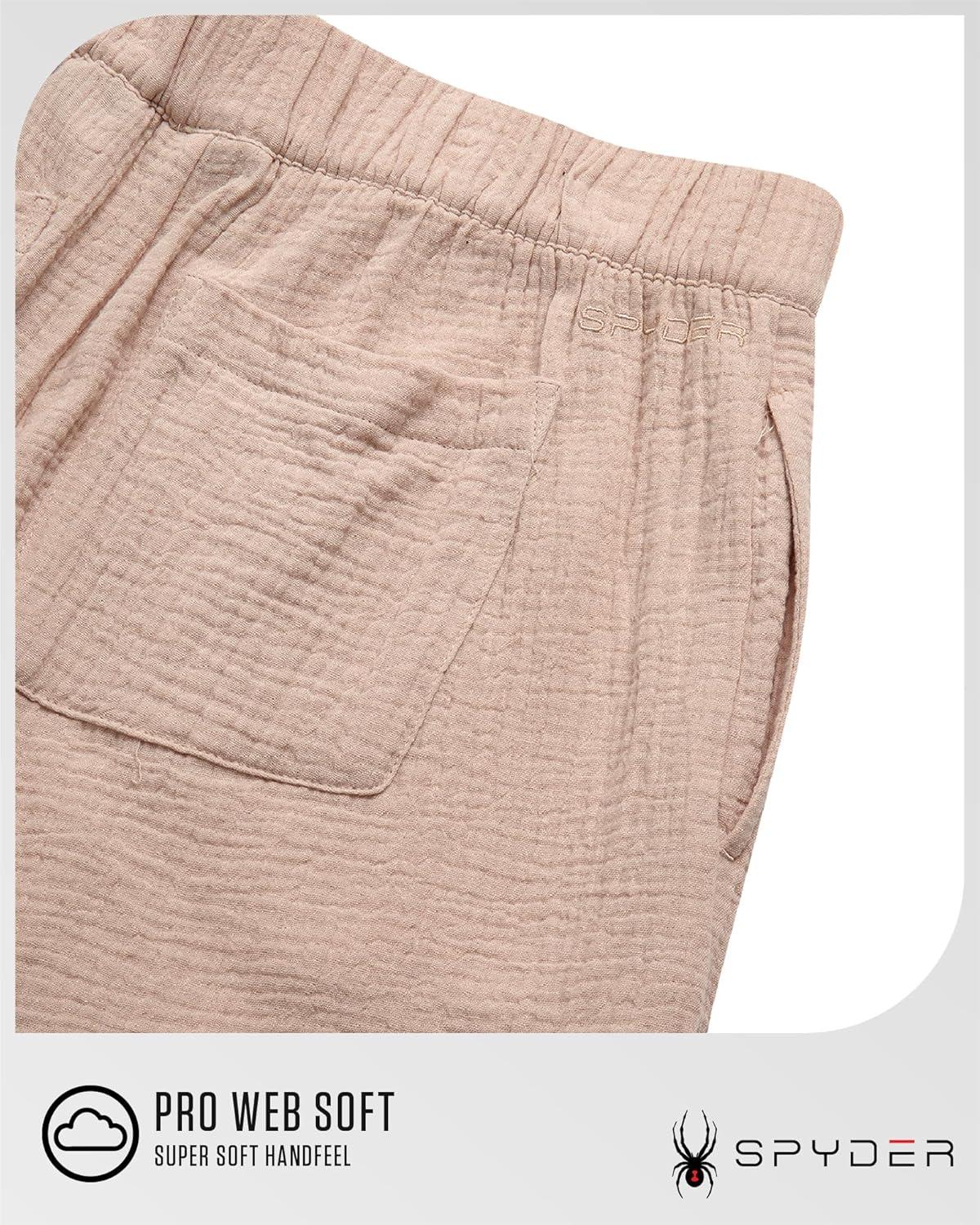 imageSpyder Womens Shorts Lightweight Breathable Woven Pull On Shorts for Women with Side Pockets for Casual Daily WearMushroom