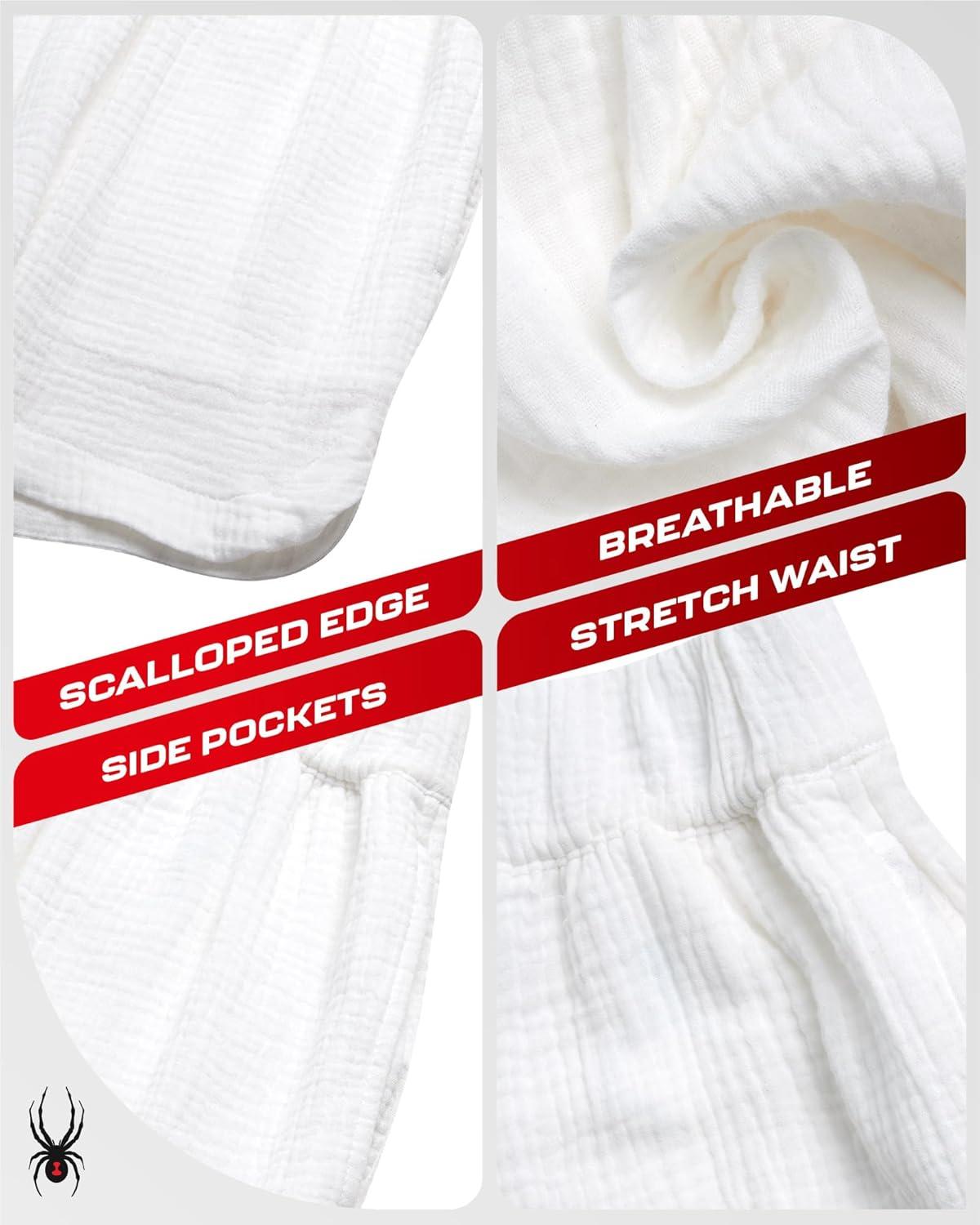 imageSpyder Womens Shorts Lightweight Breathable Woven Pull On Shorts for Women with Side Pockets for Casual Daily WearWhite