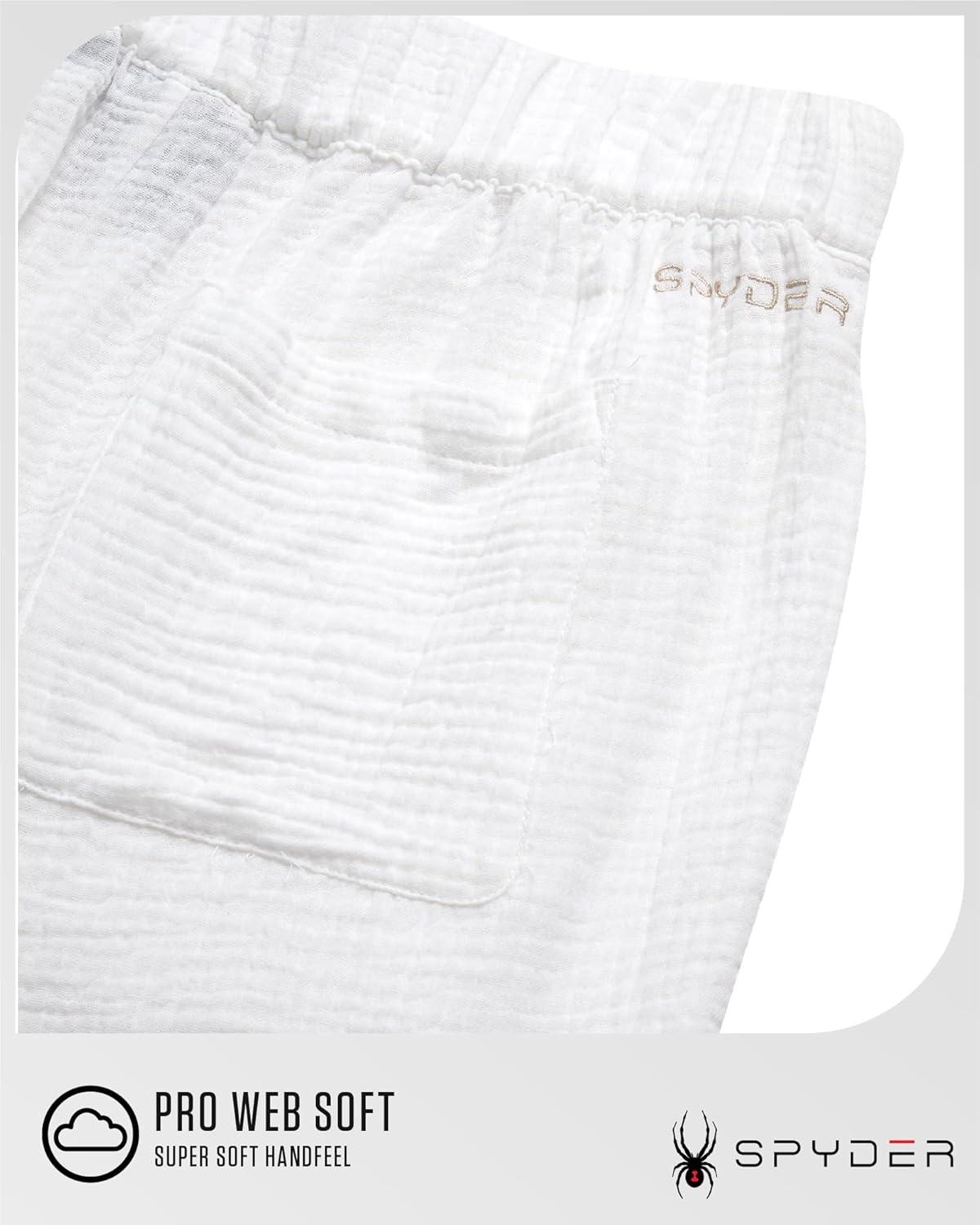 imageSpyder Womens Shorts Lightweight Breathable Woven Pull On Shorts for Women with Side Pockets for Casual Daily WearWhite
