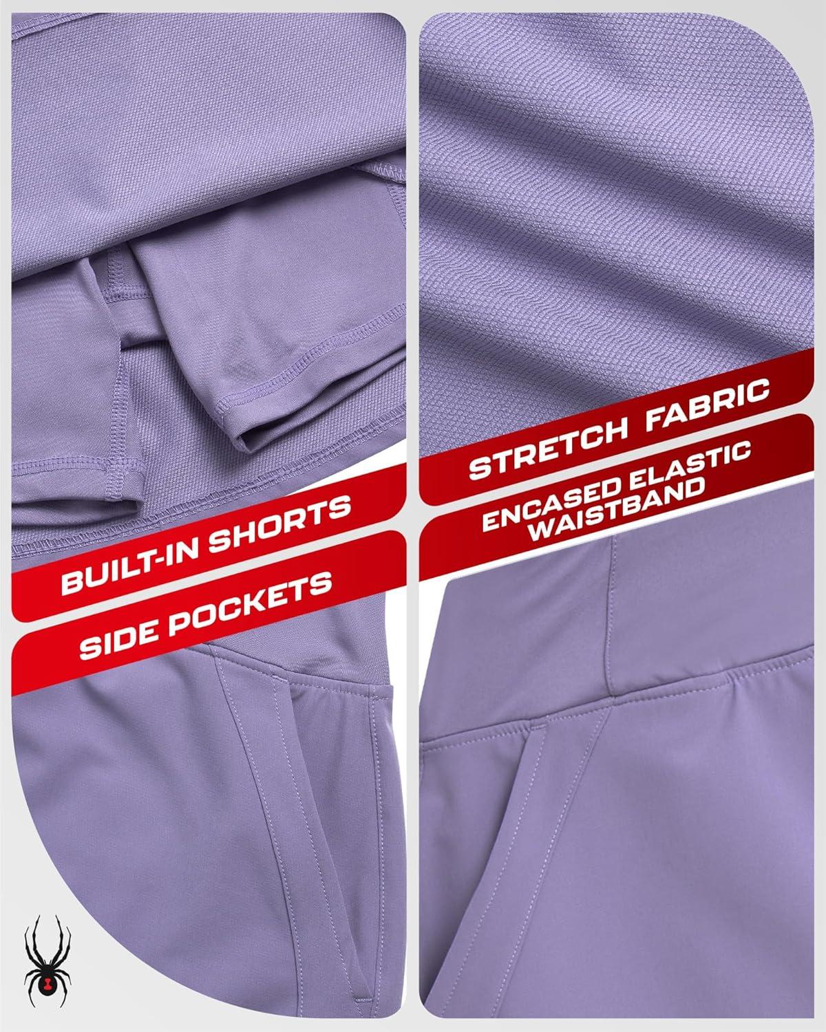 imageSpyder Womens Skort Athletic Stretch Mini Skorts for Women Performance Skirt with Built in Shorts for Golf and TennisCloud Purple