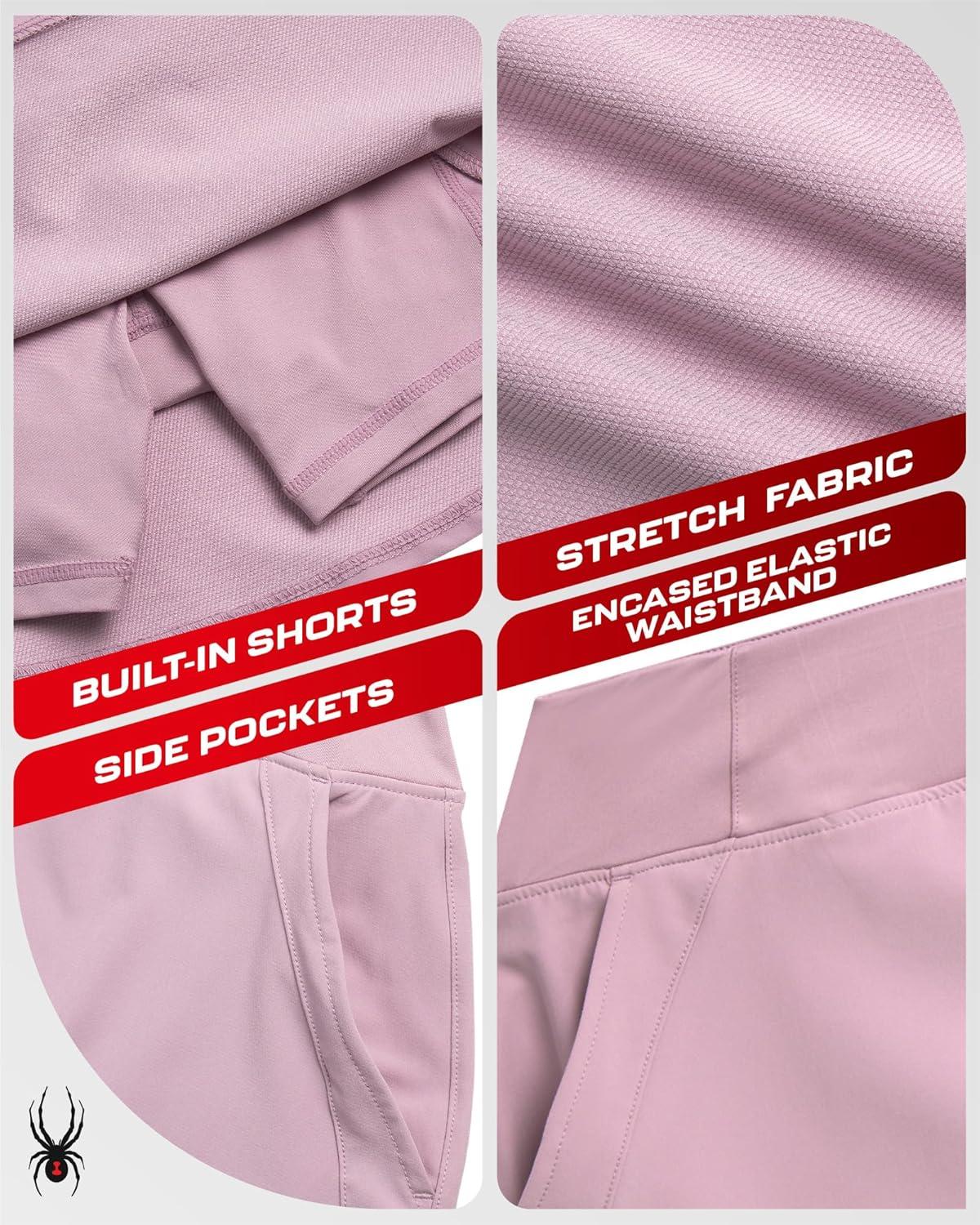 imageSpyder Womens Skort Athletic Stretch Mini Skorts for Women Performance Skirt with Built in Shorts for Golf and TennisLilac