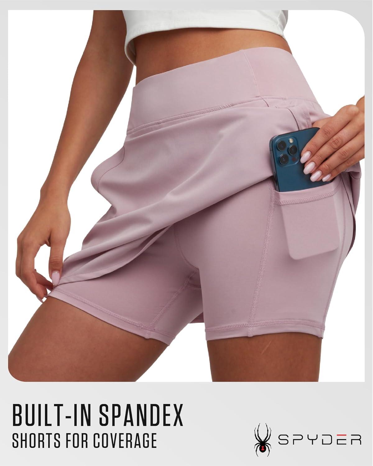 imageSpyder Womens Skort Athletic Stretch Mini Skorts for Women Performance Skirt with Built in Shorts for Golf and TennisLilac