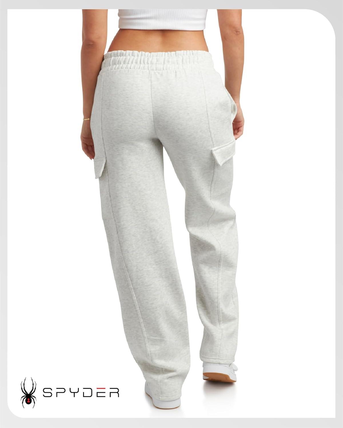 imageSpyder Womens Sweatpants Cozy Fleece Joggers Athletic Cargo Sweatpants for Women with Adjustable Drawstring Waist amp PocketsPearl