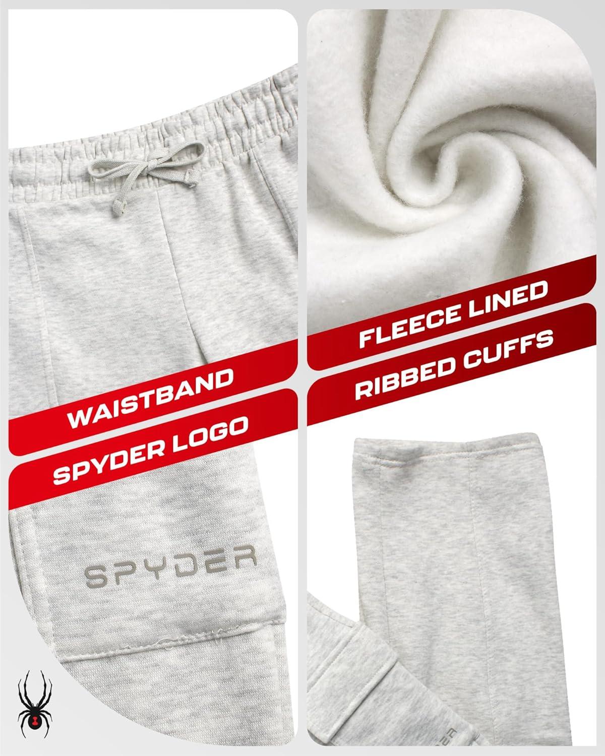 imageSpyder Womens Sweatpants Cozy Fleece Joggers Athletic Cargo Sweatpants for Women with Adjustable Drawstring Waist amp PocketsPearl