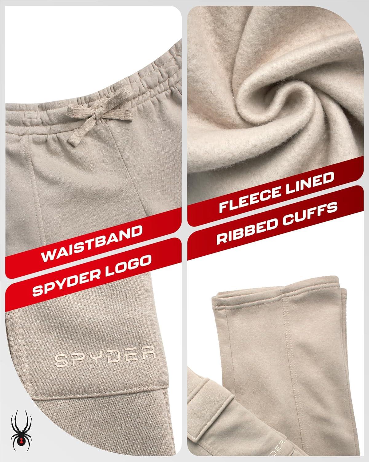 imageSpyder Womens Sweatpants Cozy Fleece Joggers Athletic Cargo Sweatpants for Women with Adjustable Drawstring Waist amp PocketsSandstorm