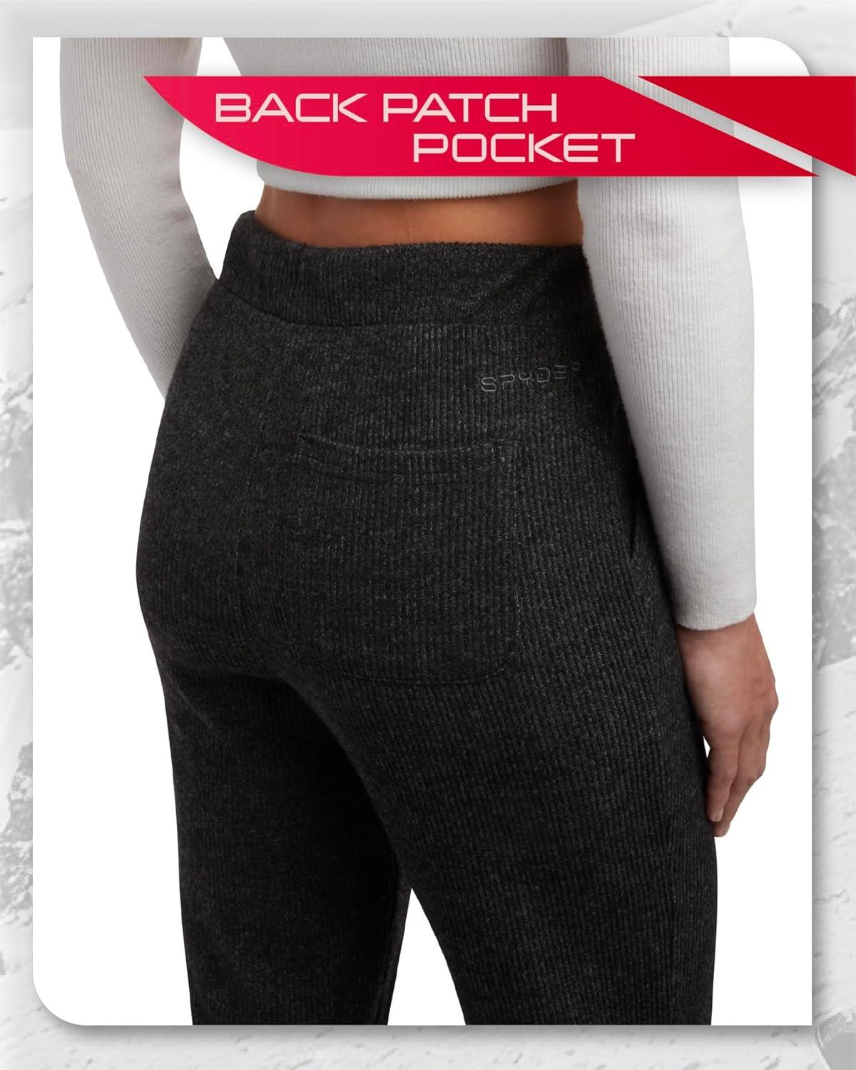 imageSpyder Womens Sweatpants Soft Brushed Fleece High Waisted Performance Womens Joggers with Pockets Drawstring amp Cuffed LegsBlack