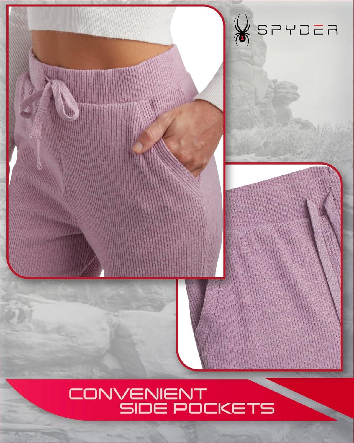 imageSpyder Womens Sweatpants Soft Brushed Fleece High Waisted Performance Womens Joggers with Pockets Drawstring amp Cuffed LegsOrchid