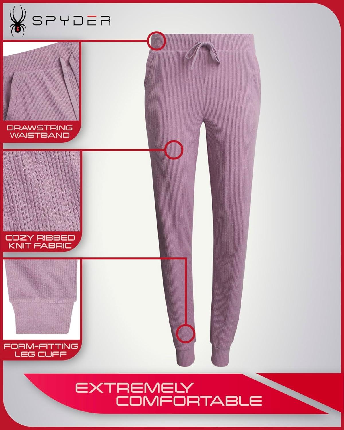 imageSpyder Womens Sweatpants Soft Brushed Fleece High Waisted Performance Womens Joggers with Pockets Drawstring amp Cuffed LegsOrchid