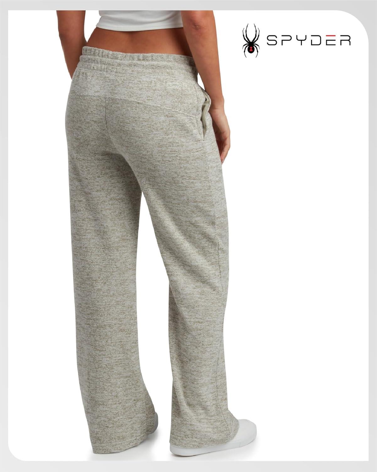 imageSpyder Womens Sweatpants Soft Terry Fleece Sweatpants Women Wide Leg Pants Woman Gym Casual Activewear with PocketsLight Olive