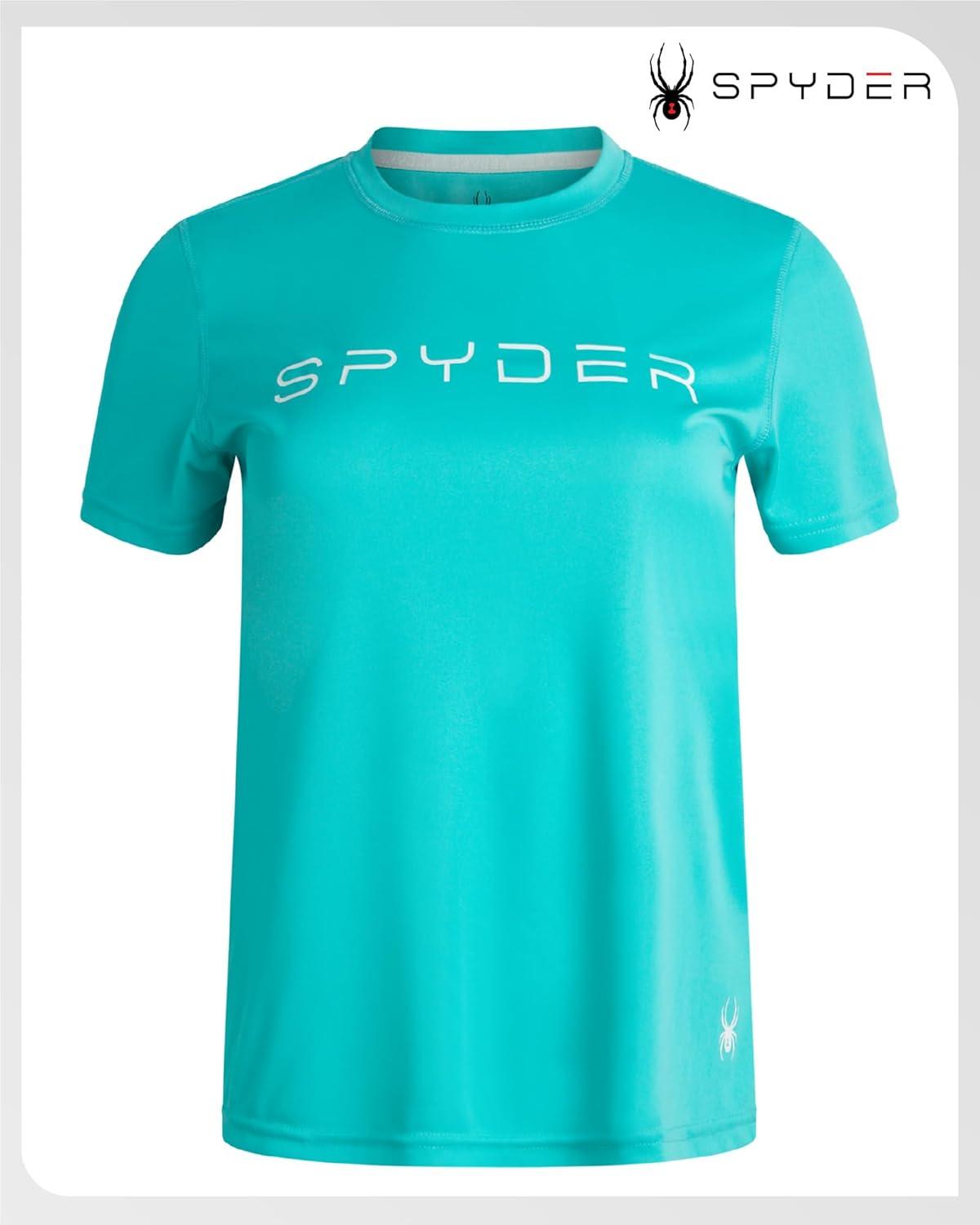 imageSpyder Womens Workout Tops Lightweight Moisture Wicking Crewneck Short Sleeve Athletic Running amp Workout Shirts for WomenAquamarine