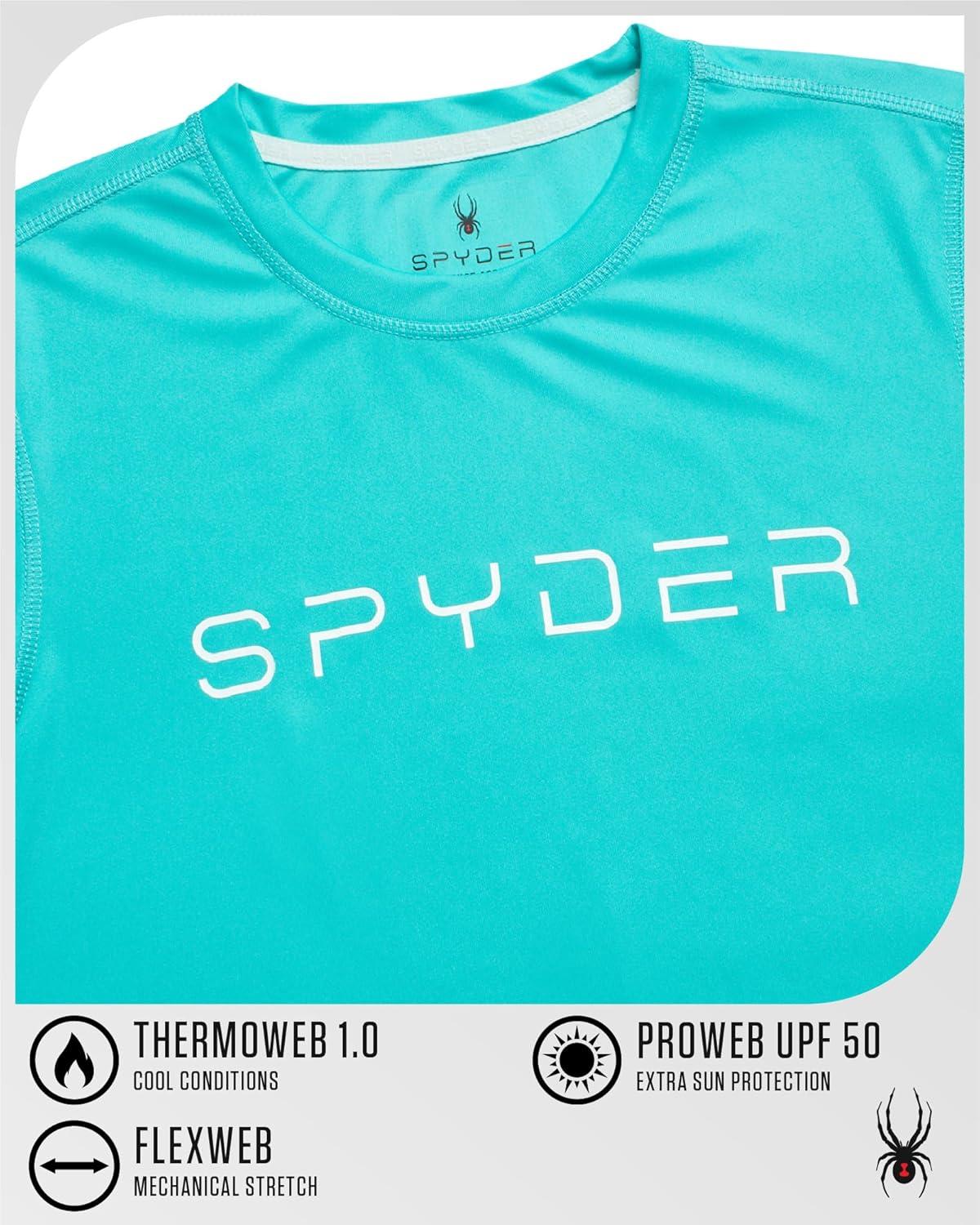 imageSpyder Womens Workout Tops Lightweight Moisture Wicking Crewneck Short Sleeve Athletic Running amp Workout Shirts for WomenAquamarine