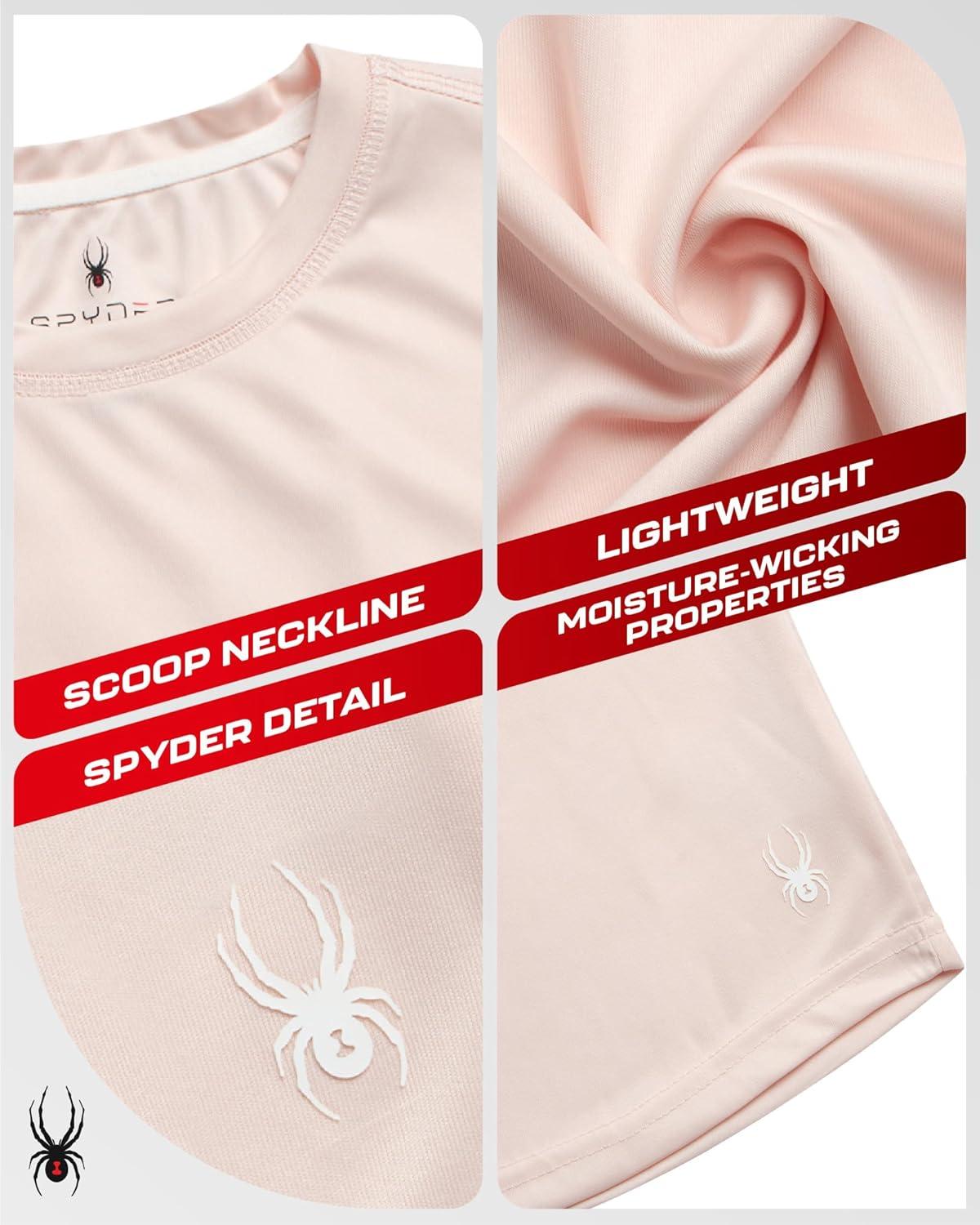 imageSpyder Womens Workout Tops Lightweight Moisture Wicking Crewneck Short Sleeve Athletic Running amp Workout Shirts for WomenPeach Blush