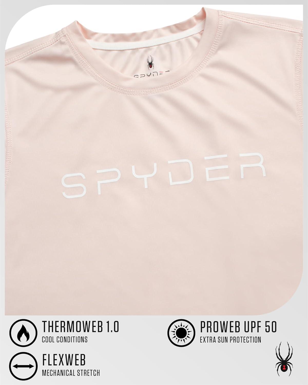 imageSpyder Womens Workout Tops Lightweight Moisture Wicking Crewneck Short Sleeve Athletic Running amp Workout Shirts for WomenPeach Blush