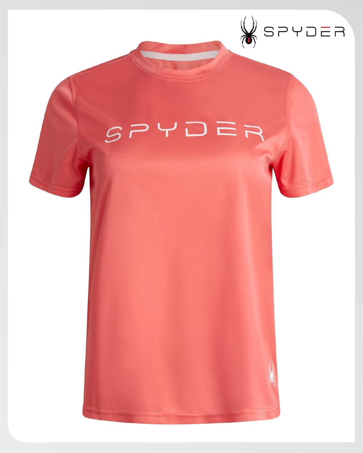 imageSpyder Womens Workout Tops Lightweight Moisture Wicking Crewneck Short Sleeve Athletic Running amp Workout Shirts for WomenPeach Bud