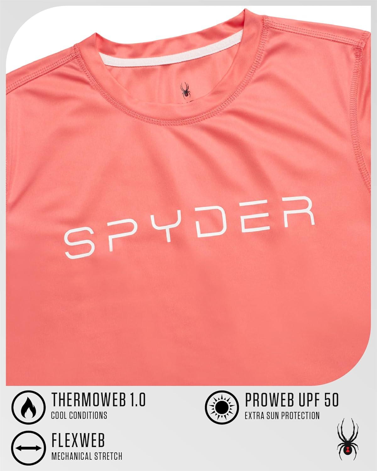 imageSpyder Womens Workout Tops Lightweight Moisture Wicking Crewneck Short Sleeve Athletic Running amp Workout Shirts for WomenPeach Bud
