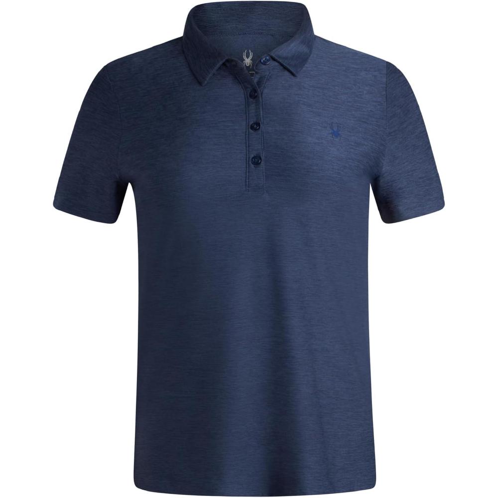 imageSpyder Womens Golf Shirt Moisture Wicking Lightweight Stretch Sport Top Polo Shirts for Women with UPF 30 Sun ProtectionNavy