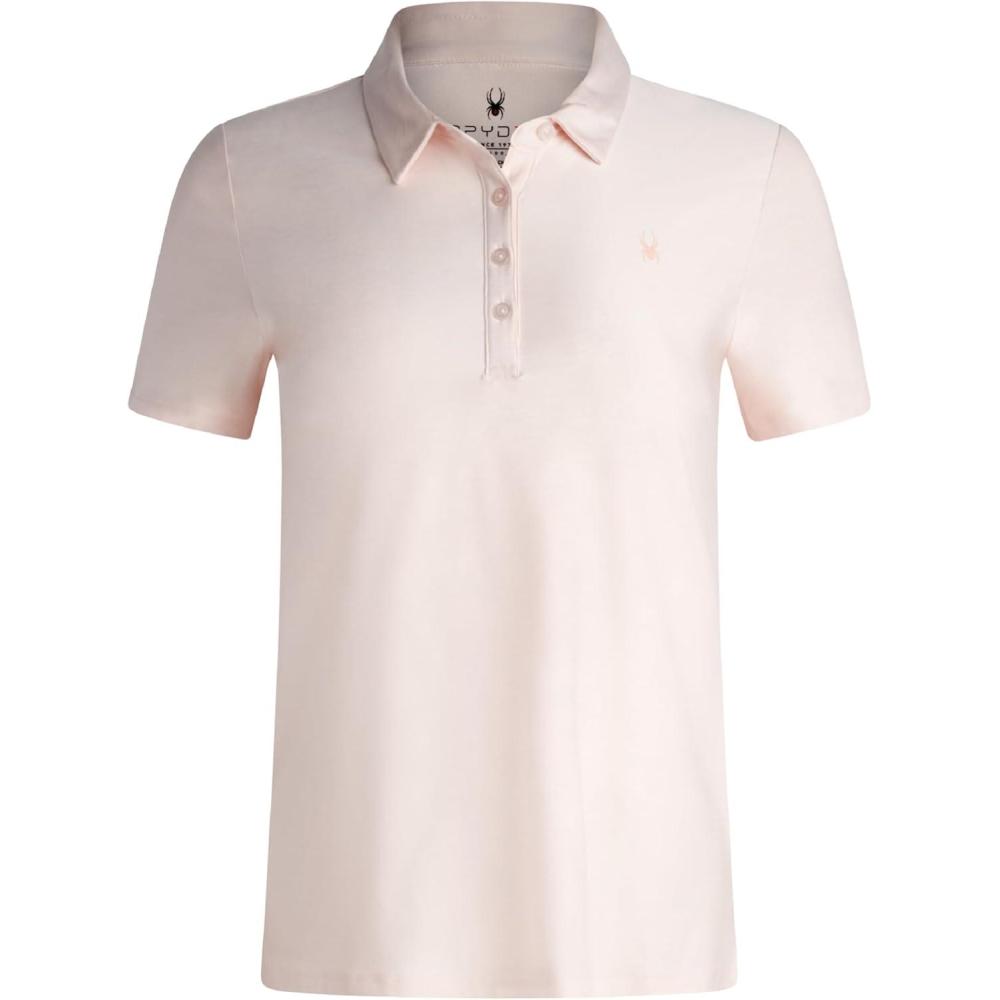 imageSpyder Womens Golf Shirt Moisture Wicking Lightweight Stretch Sport Top Polo Shirts for Women with UPF 30 Sun ProtectionPeach Blush