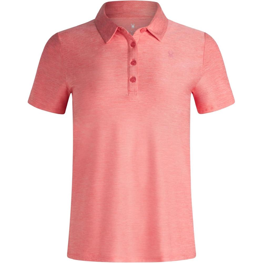 imageSpyder Womens Golf Shirt Moisture Wicking Lightweight Stretch Sport Top Polo Shirts for Women with UPF 30 Sun ProtectionPeach Bud