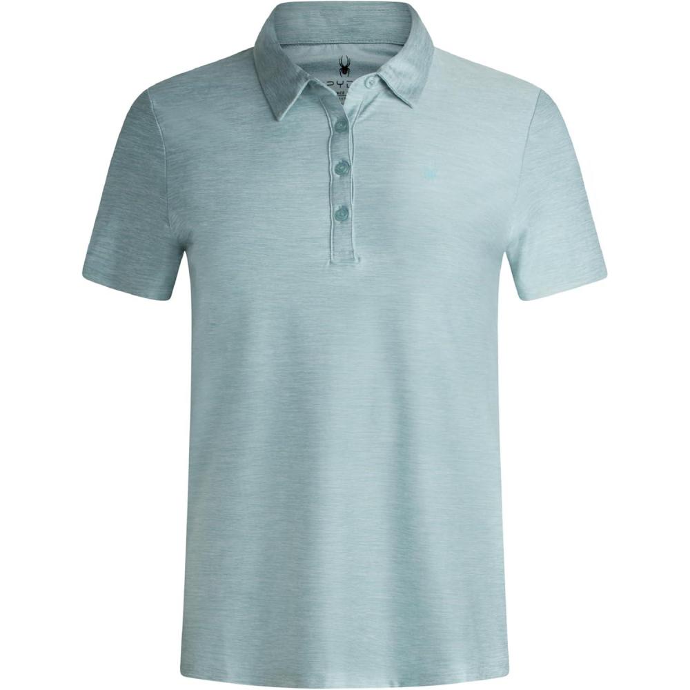 imageSpyder Womens Golf Shirt Moisture Wicking Lightweight Stretch Sport Top Polo Shirts for Women with UPF 30 Sun ProtectionSlate Blue