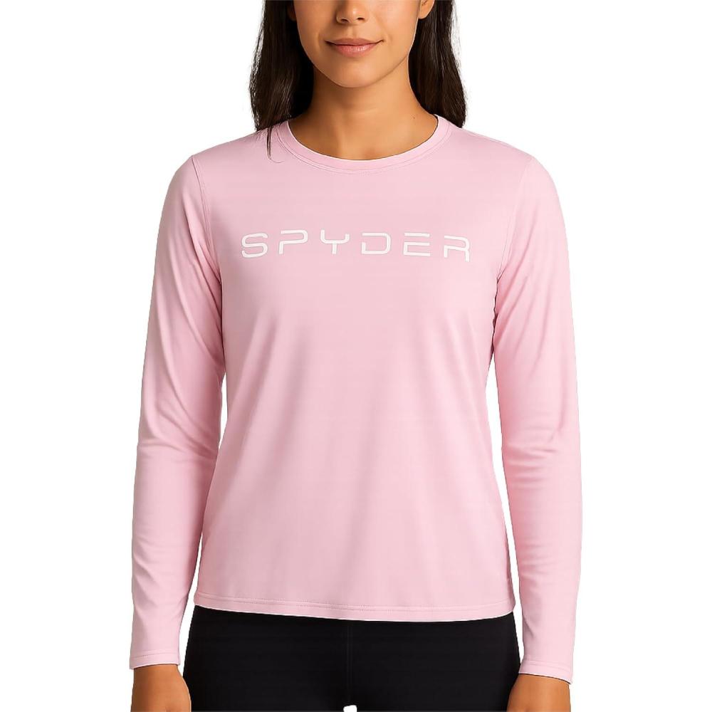 imageSpyder Womens Long Sleeve Athletic Running TShirtFiesta Pink