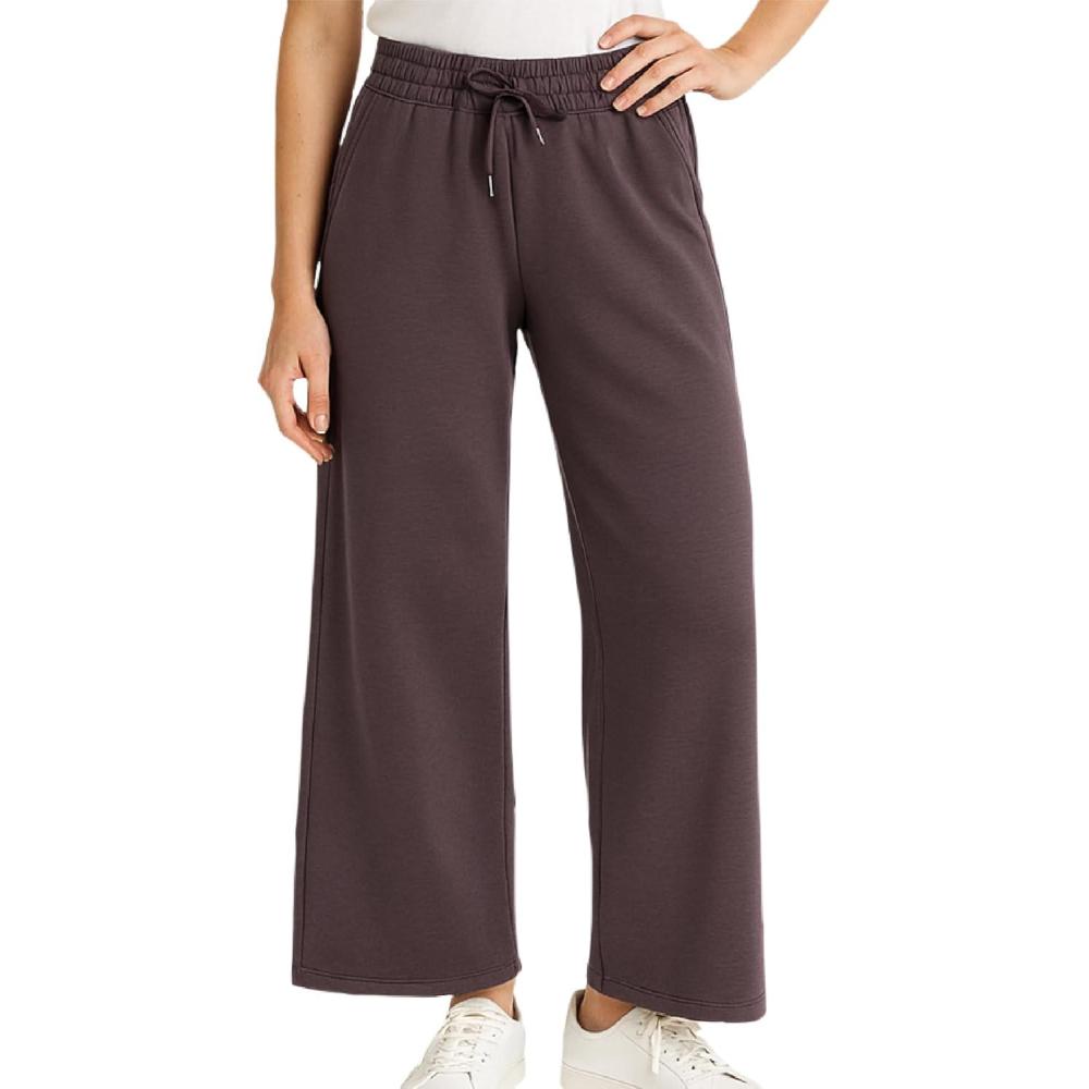 imageSpyder Womens Pants Double Knit Wide Leg Pants Woman with Pockets Drawstring Waistband Joggers Sweatpants WomenEspresso