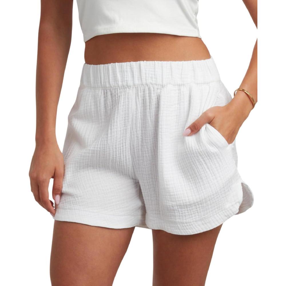 imageSpyder Womens Shorts Lightweight Breathable Woven Pull On Shorts for Women with Side Pockets for Casual Daily WearWhite