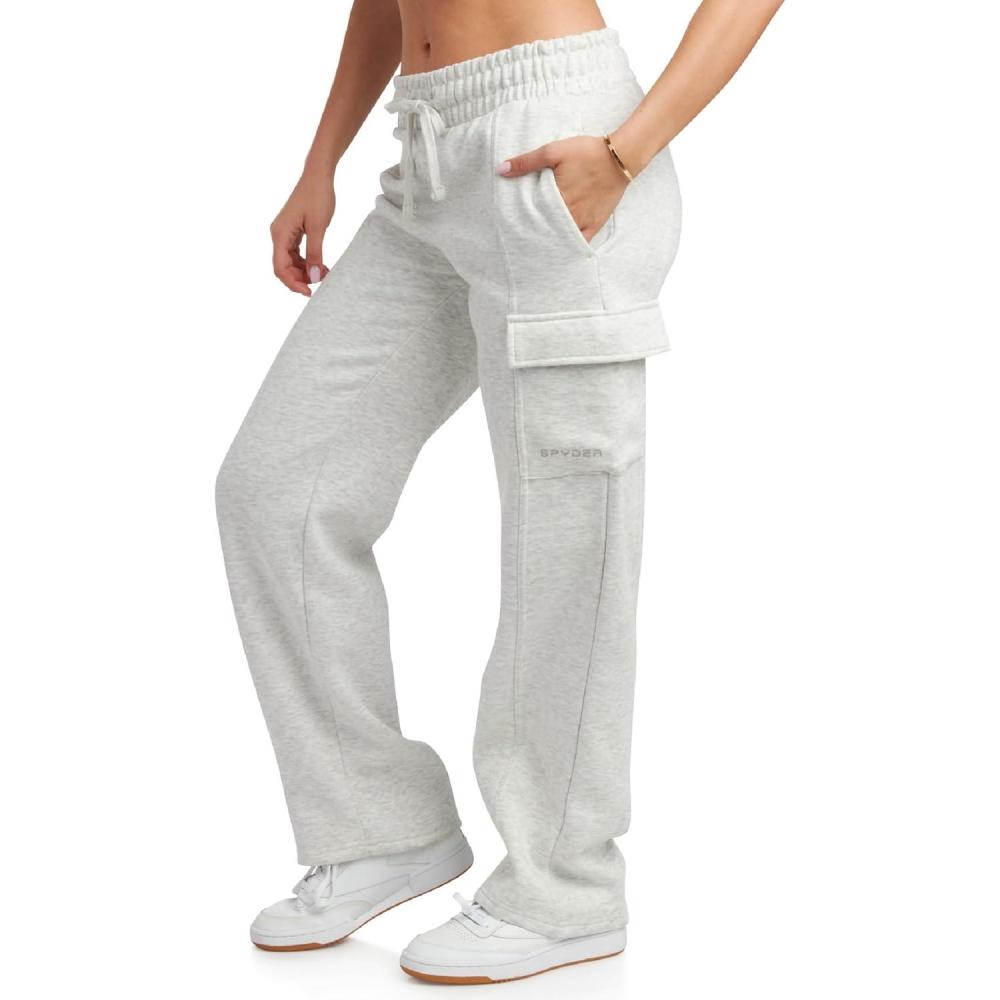 imageSpyder Womens Sweatpants Cozy Fleece Joggers Athletic Cargo Sweatpants for Women with Adjustable Drawstring Waist amp PocketsPearl