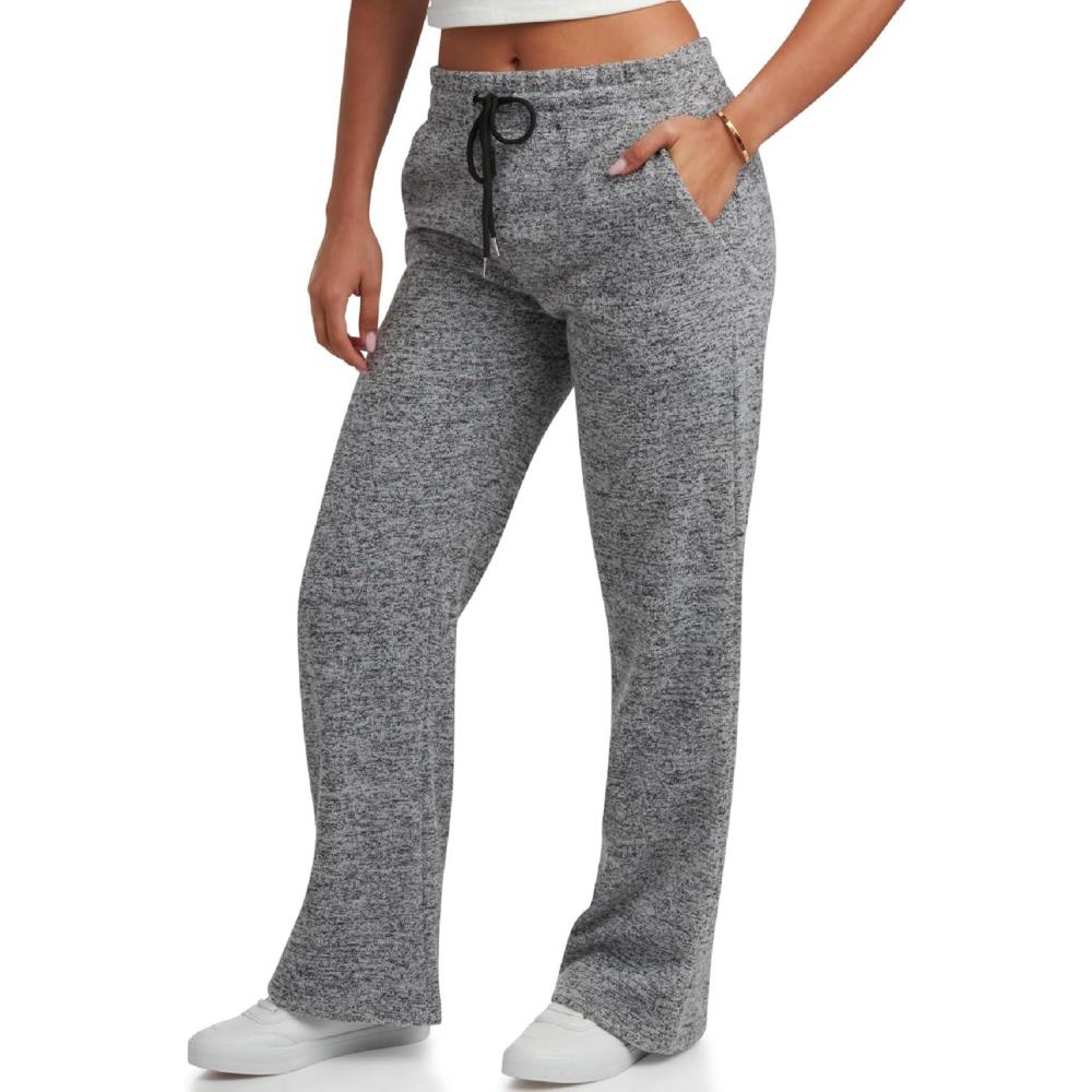 imageSpyder Womens Sweatpants Soft Terry Fleece Sweatpants Women Wide Leg Pants Woman Gym Casual Activewear with PocketsBlack