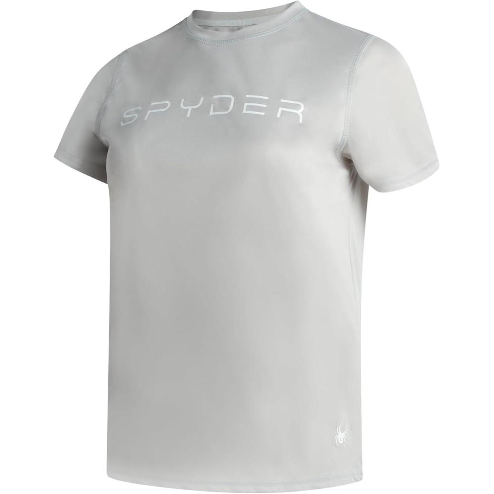imageSpyder Womens Workout Tops Lightweight Moisture Wicking Crewneck Short Sleeve Athletic Running amp Workout Shirts for WomenDaze Grey