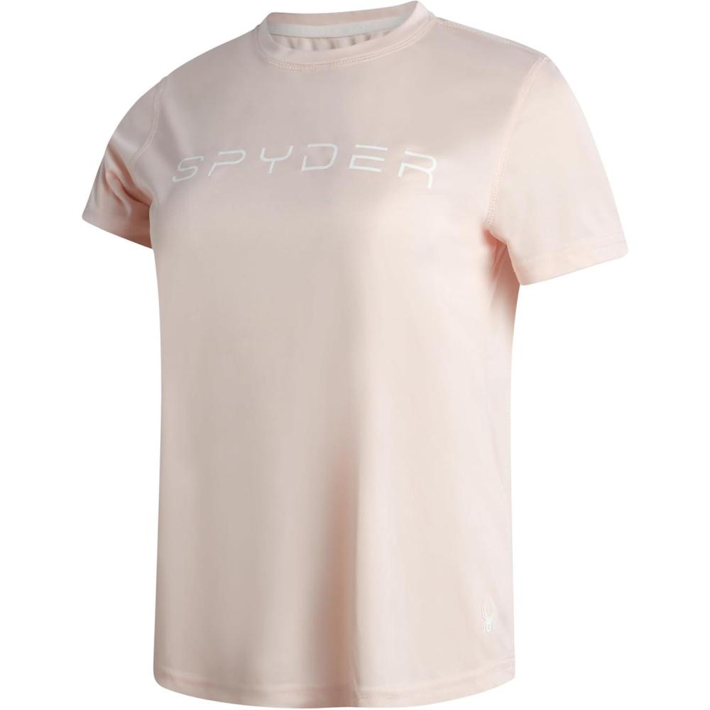 imageSpyder Womens Workout Tops  Lightweight Moisture Wicking Crewneck Short Sleeve Athletic Running amp Workout Shirts for WomenPeach Blush