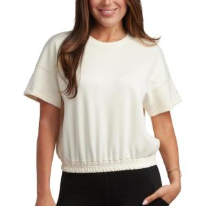 Spyder Womens Cinched Hem Crop Tops – Breathable Smooth Short Sleeve Shirts for Women Crewneck Cute Crop Tops Basic Tees(Pearl)