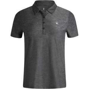 Spyder Womens Golf Shirt – Moisture Wicking Lightweight Stretch Sport Top Polo Shirts for Women with UPF 30+ Sun Protection(Black)
