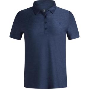 Spyder Womens Golf Shirt – Moisture Wicking Lightweight Stretch Sport Top Polo Shirts for Women with UPF 30+ Sun Protection(Navy)