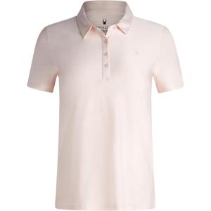 Spyder Womens Golf Shirt – Moisture Wicking Lightweight Stretch Sport Top Polo Shirts for Women with UPF 30+ Sun Protection(Peach Blush)